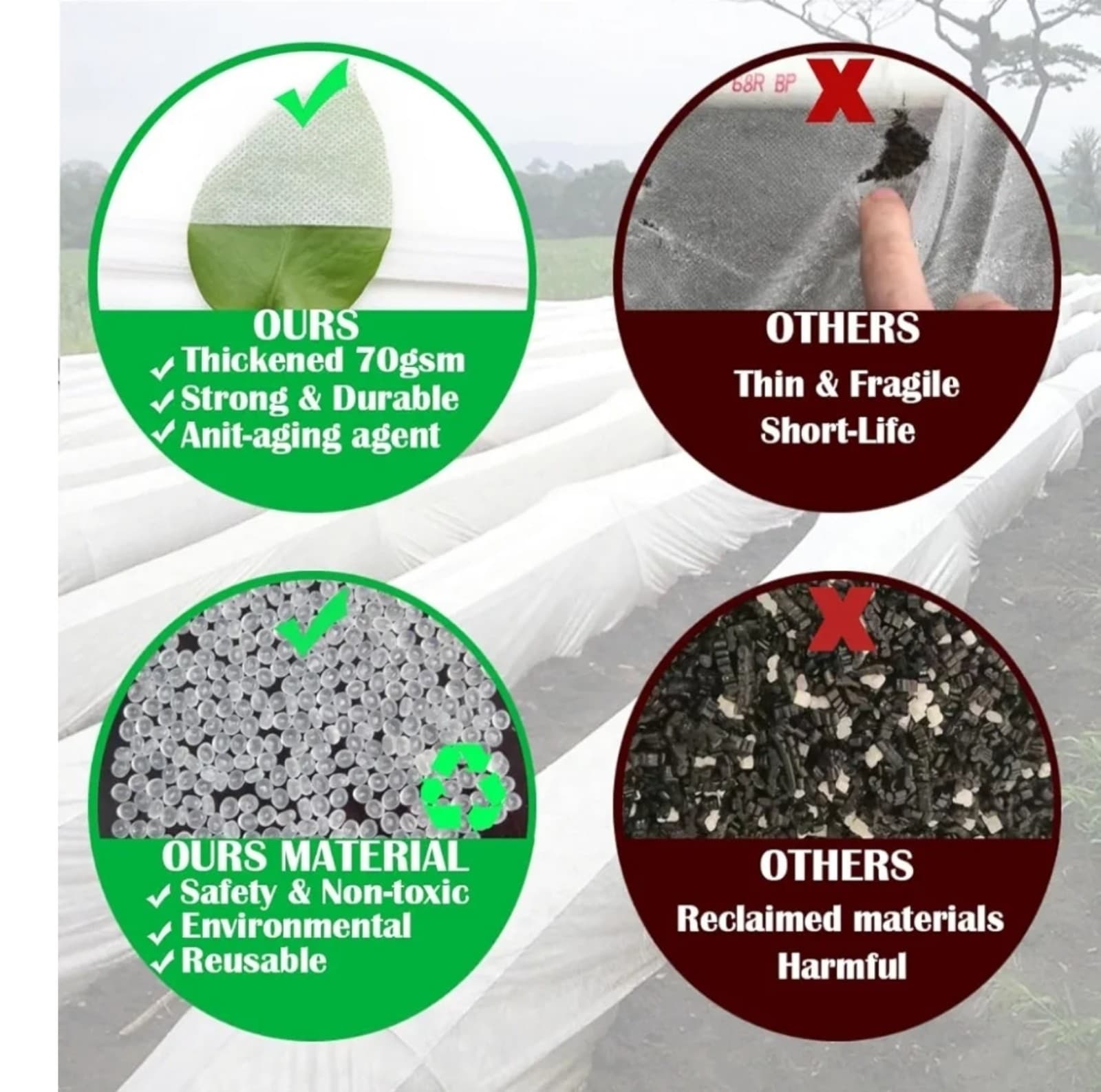 Winter Plant Pot Cover, 2 Pack Plant Cover Freeze Protection Thickened Blanket F - Thumbnail 7