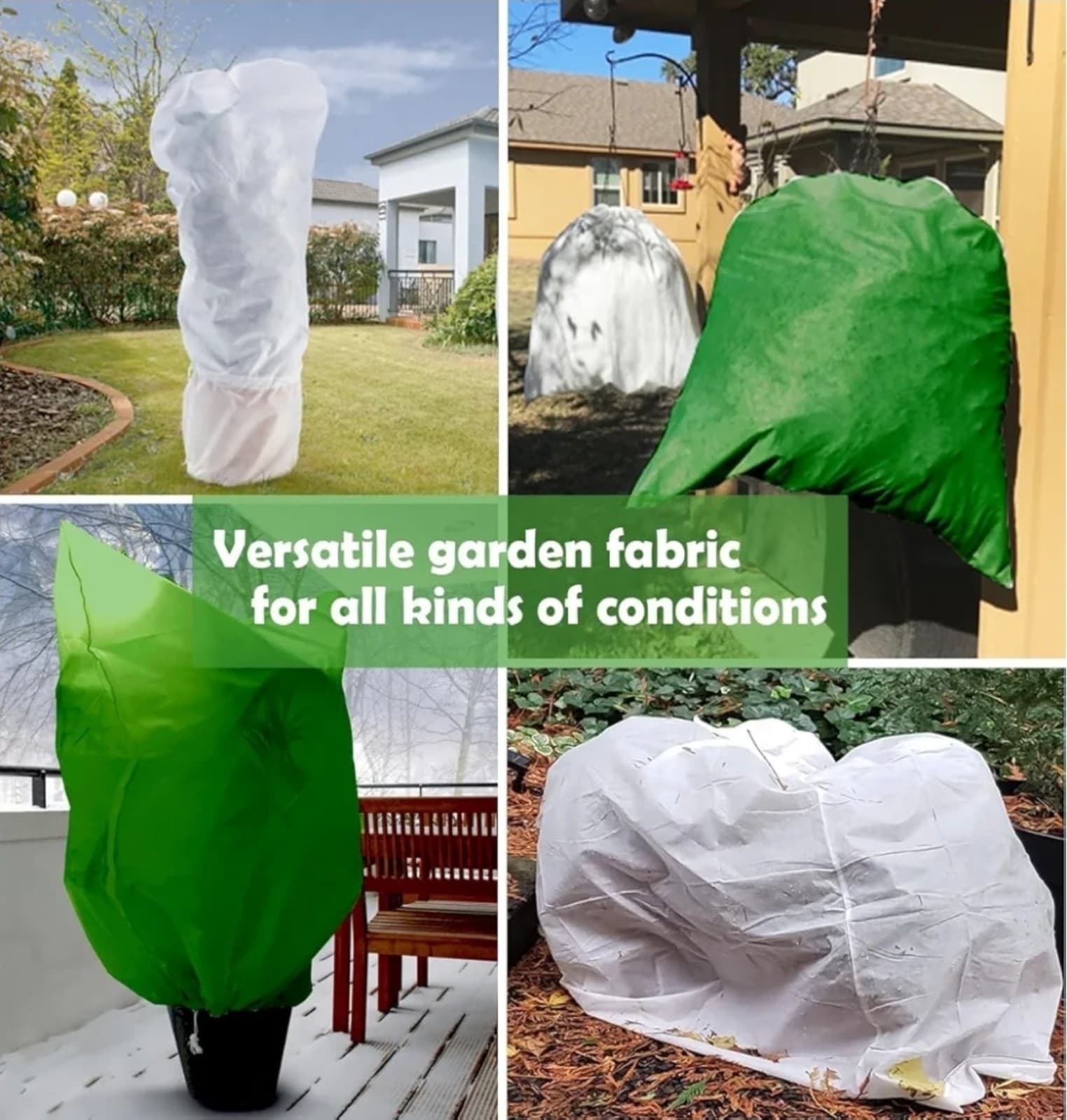 Winter Plant Pot Cover, 2 Pack Plant Cover Freeze Protection Thickened Blanket F - Thumbnail 5