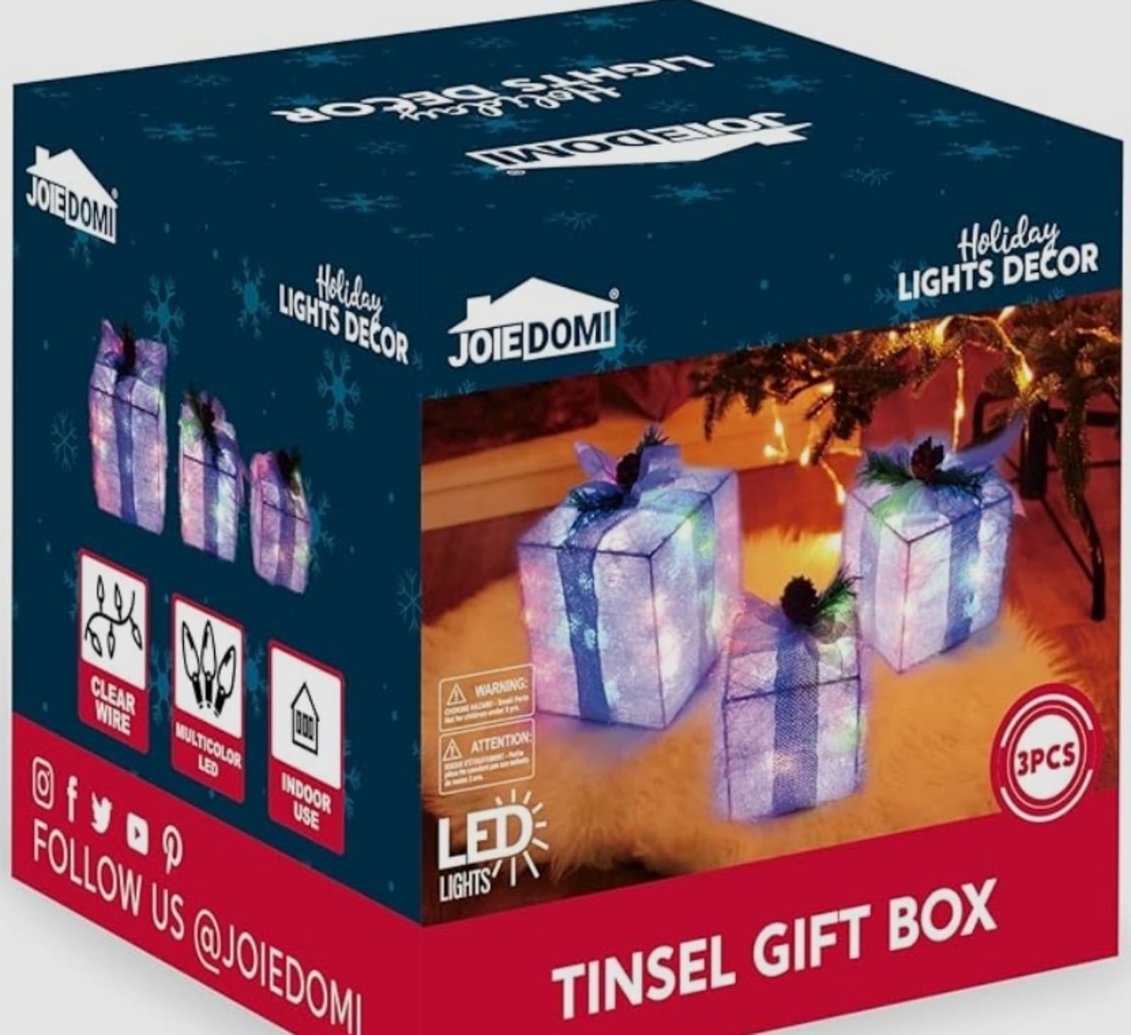 Tinsel Giftbox Decor - Thumbnail 2