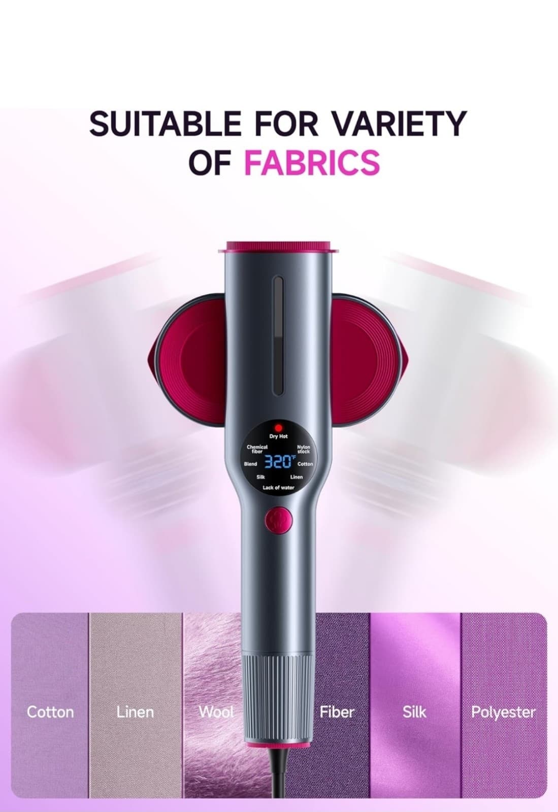 DRFLASH 2-in-1 Steamer & Iron for Clothes,15s Fast Heat-up 1200W Portable Handhe - Thumbnail 5