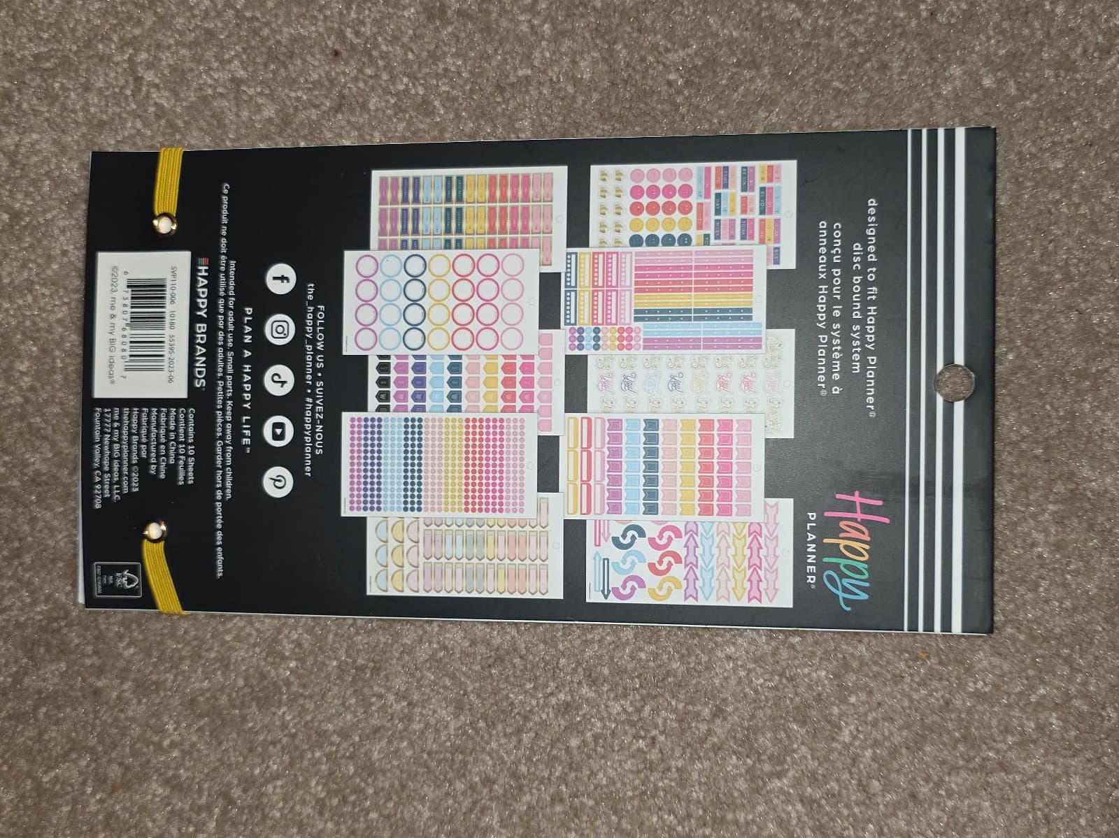 Happy Planner, 10 Sheet Sticker Pack, Basic Brights Theme 827 Stickers - Thumbnail 5