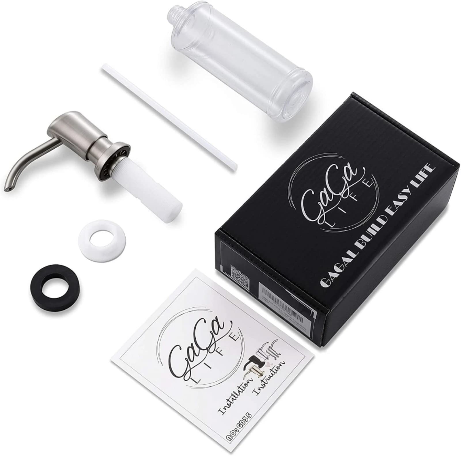 Built in Sink Soap Dispenser or Lotion Dispenser Kitchen Sink, Brushed Nickel - Thumbnail 9