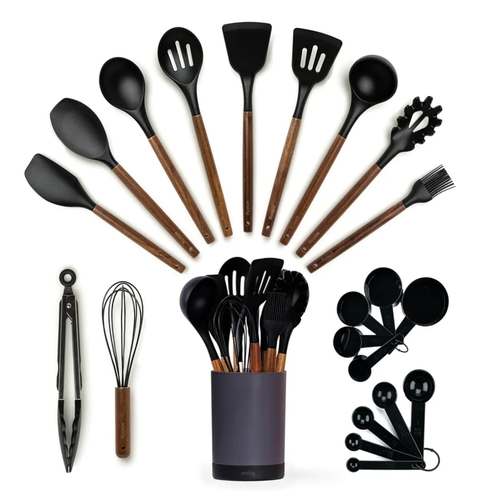 Silicone Cooking Utensil Set 22-Piece Set w/Holder - Image 1