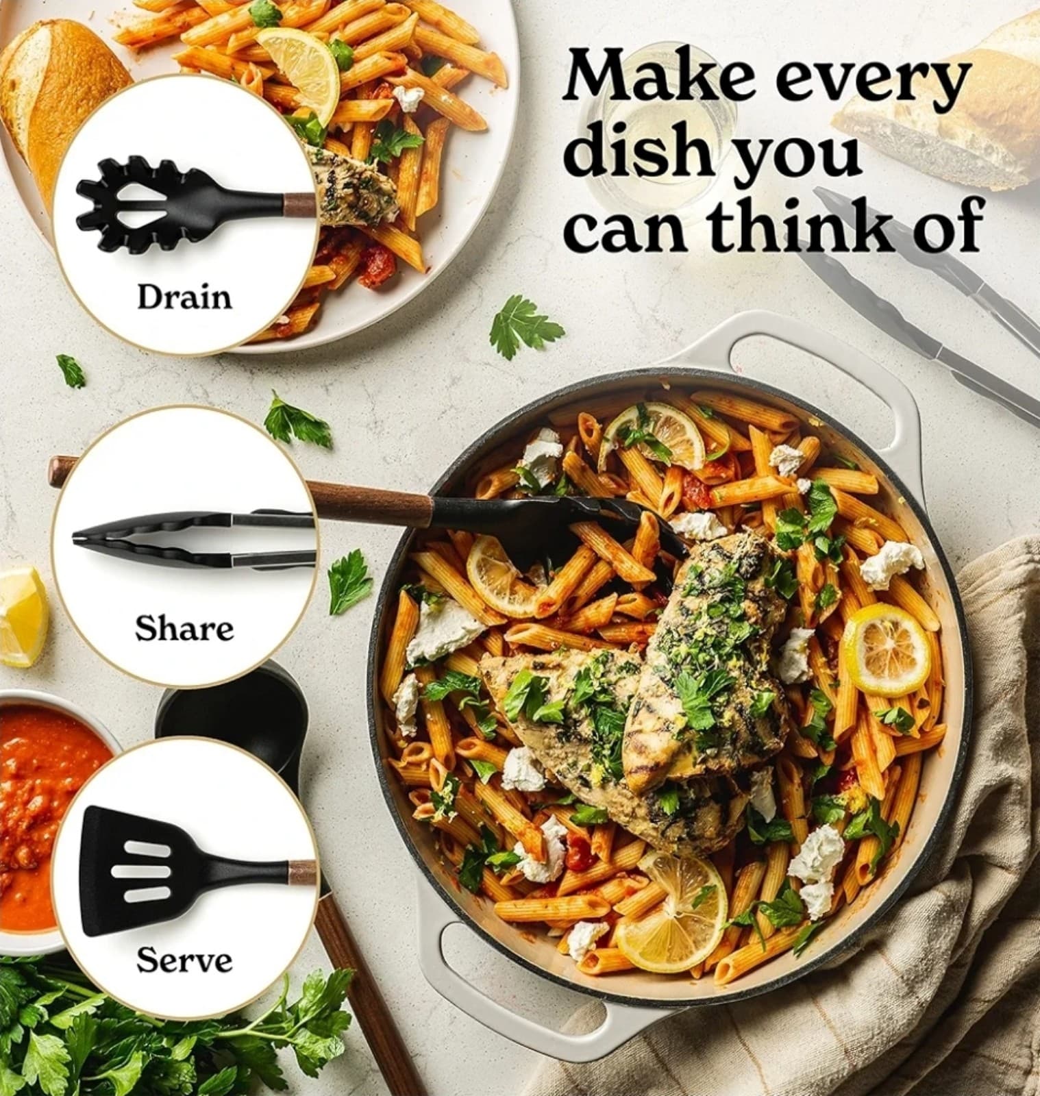 Silicone Cooking Utensil Set 22-Piece Set w/Holder - Thumbnail 6