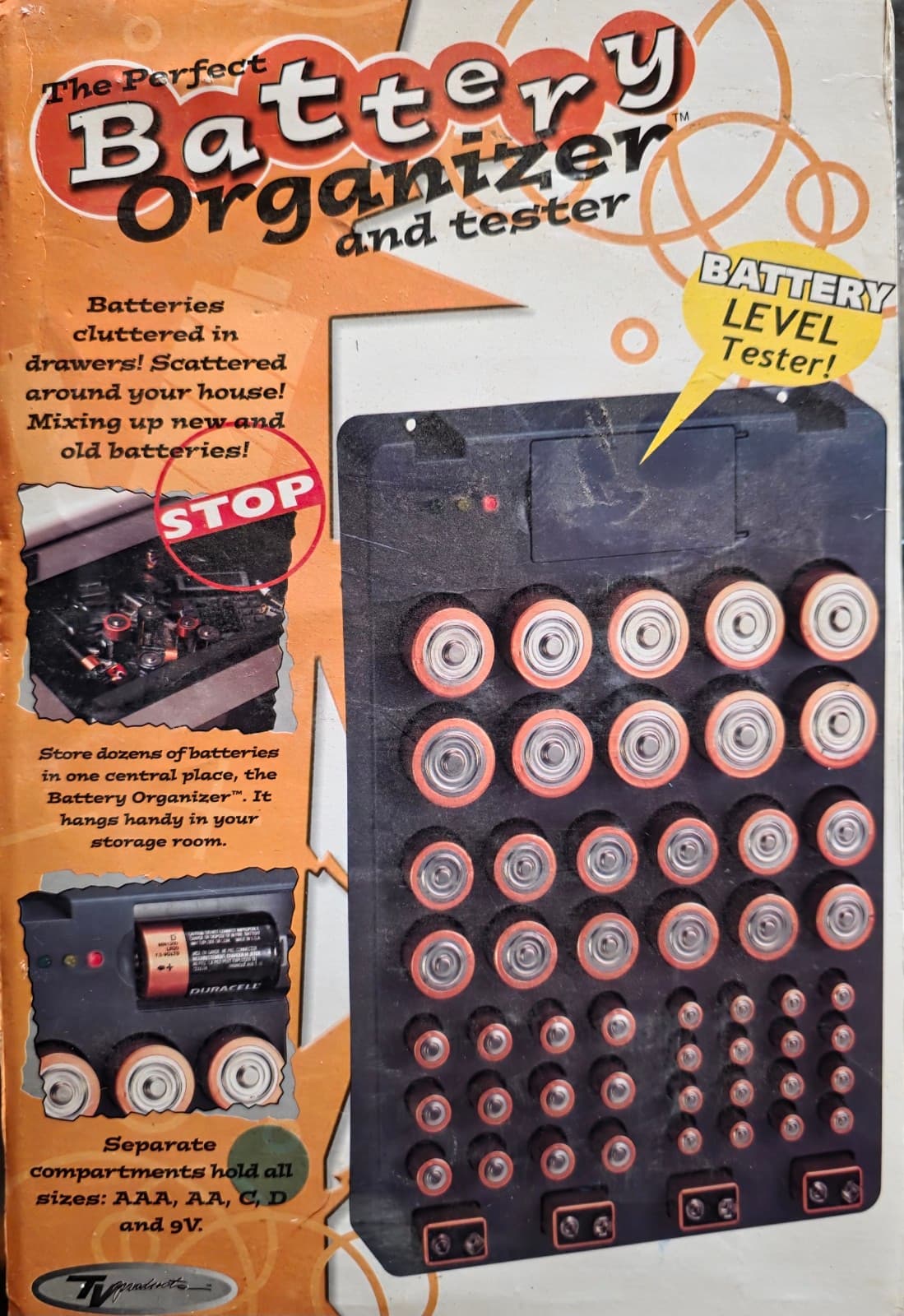 Battery Storage Organizer Case with Removable Tester for AAA AA 9V C D Batteries - Image 1