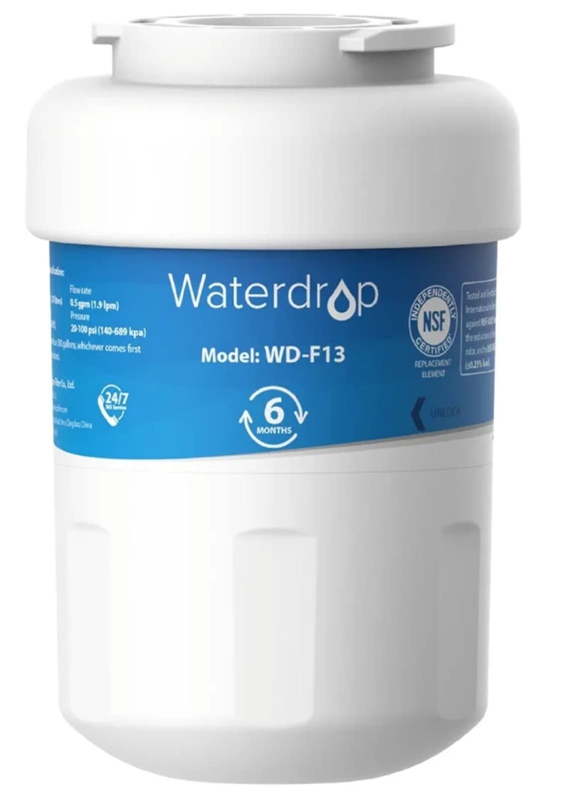 Waterdrop WD-F13 Water Filter, Replacement for GE® SmartWater® MWF®, MWFINT, MWF - Image 1