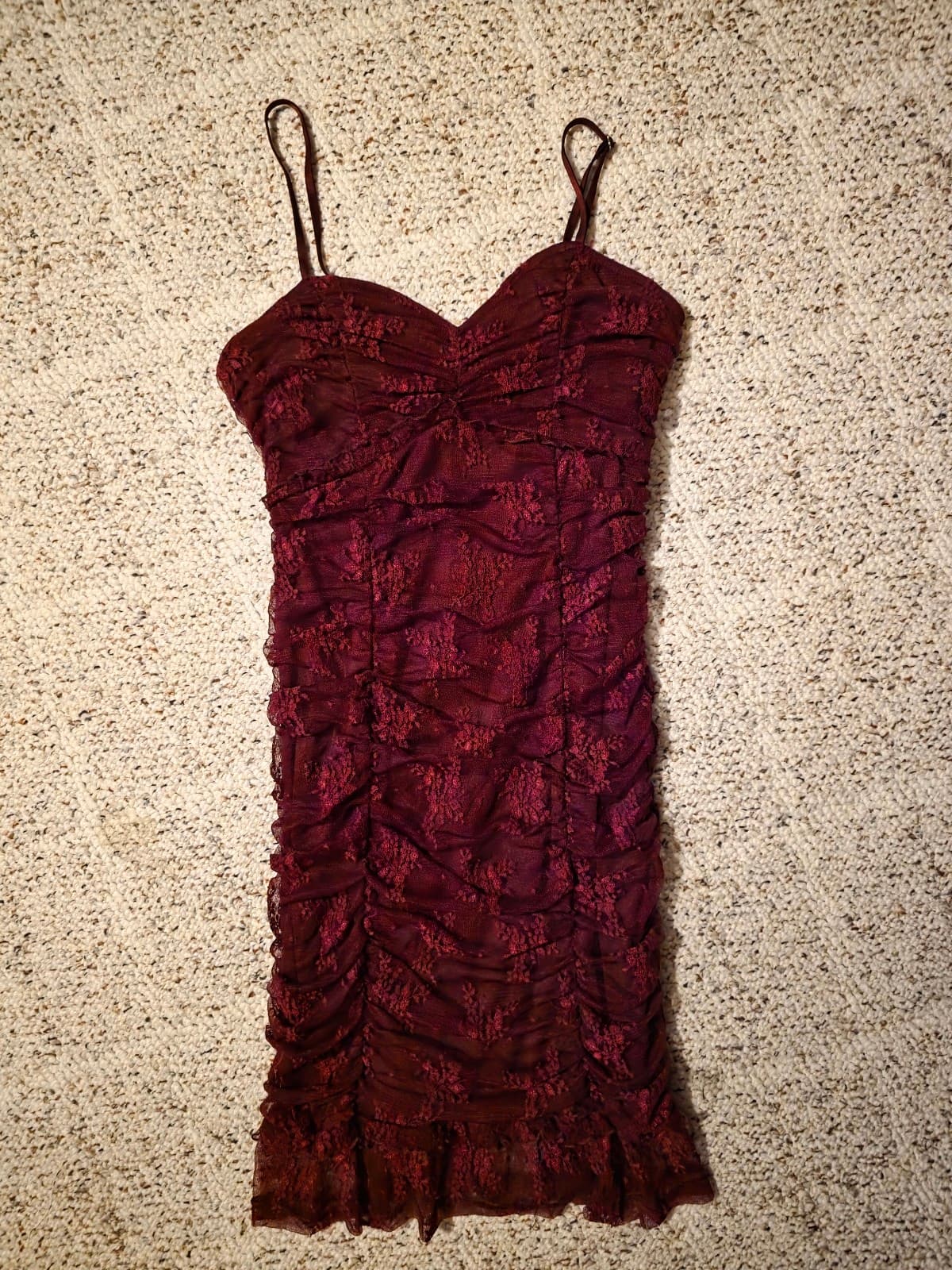 Burgundy mini Dress sz xs - Image 1