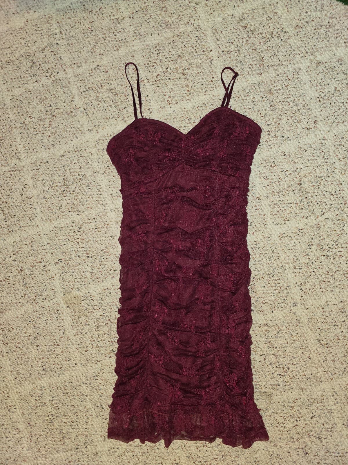 Burgundy mini Dress sz xs - Thumbnail 2
