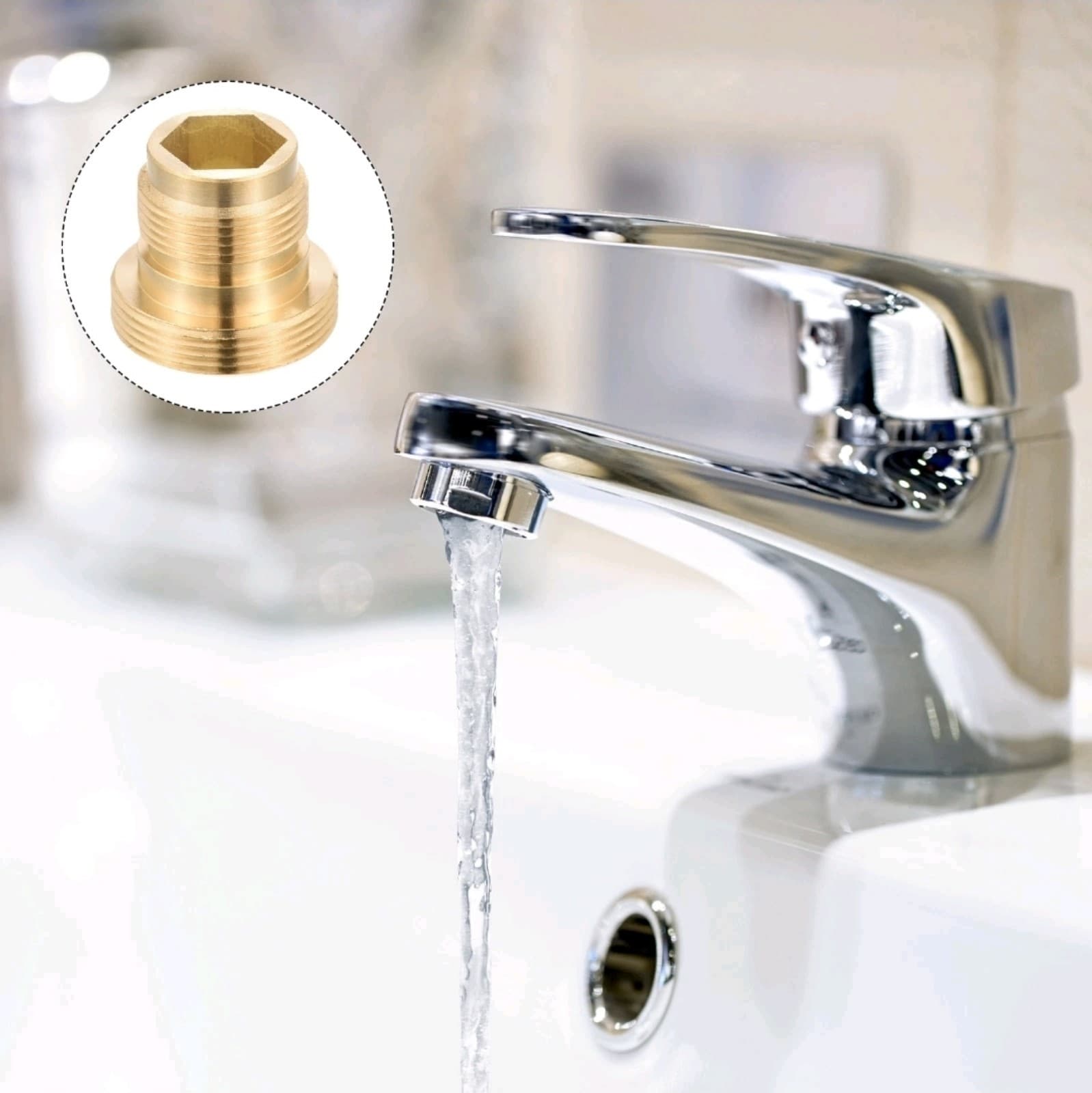 Faucet Adapter 4pcs M16.2x6mm Male to M22x4.5mm Male Brass Tap Aerator Connector - Thumbnail 5