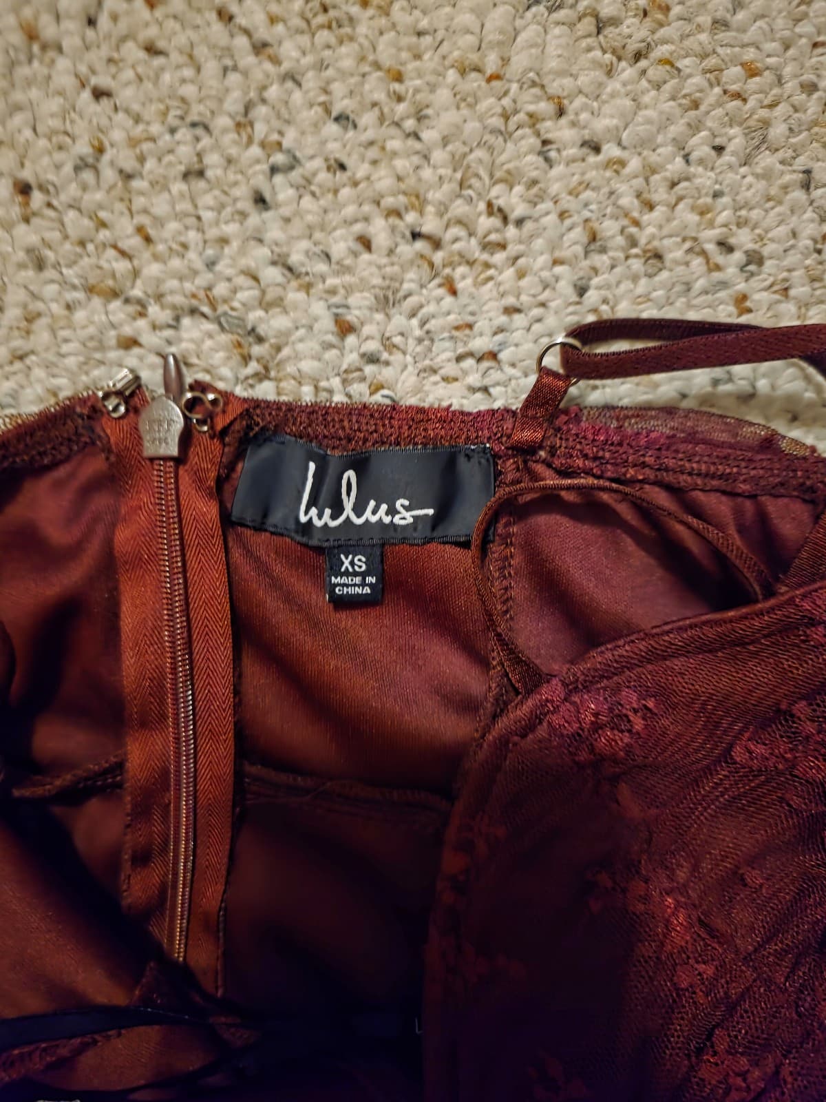 Burgundy mini Dress sz xs - Thumbnail 4