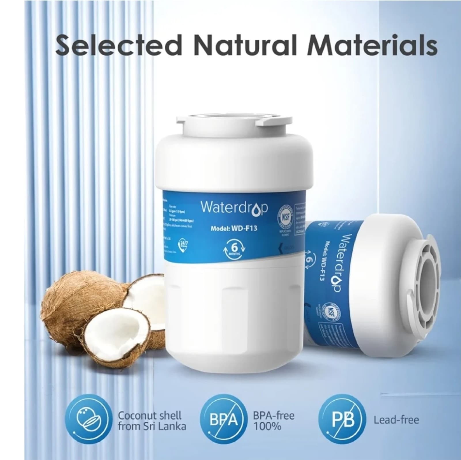 Waterdrop WD-F13 Water Filter, Replacement for GE® SmartWater® MWF®, MWFINT, MWF - Thumbnail 7