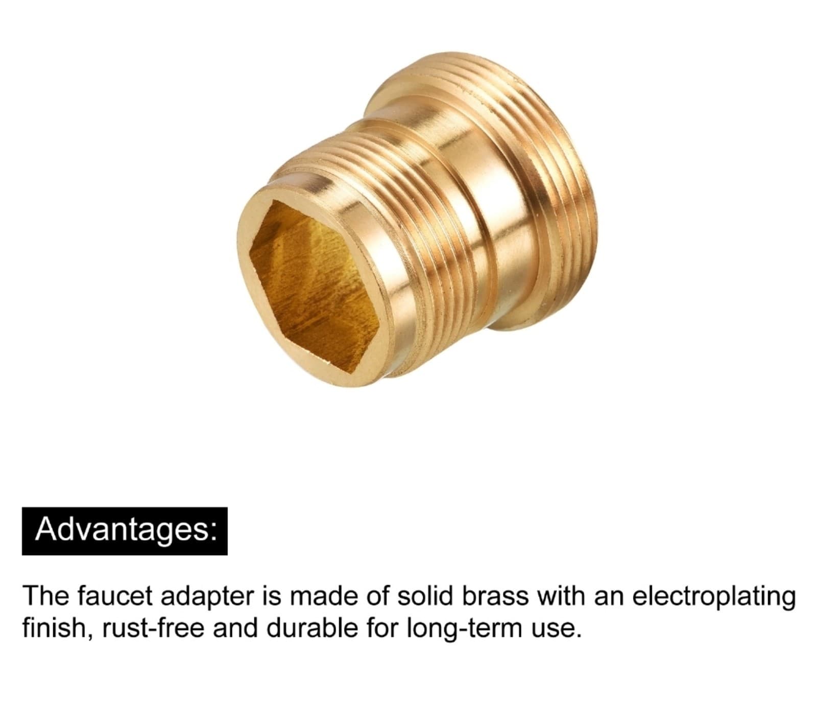 Faucet Adapter 4pcs M16.2x6mm Male to M22x4.5mm Male Brass Tap Aerator Connector - Thumbnail 4