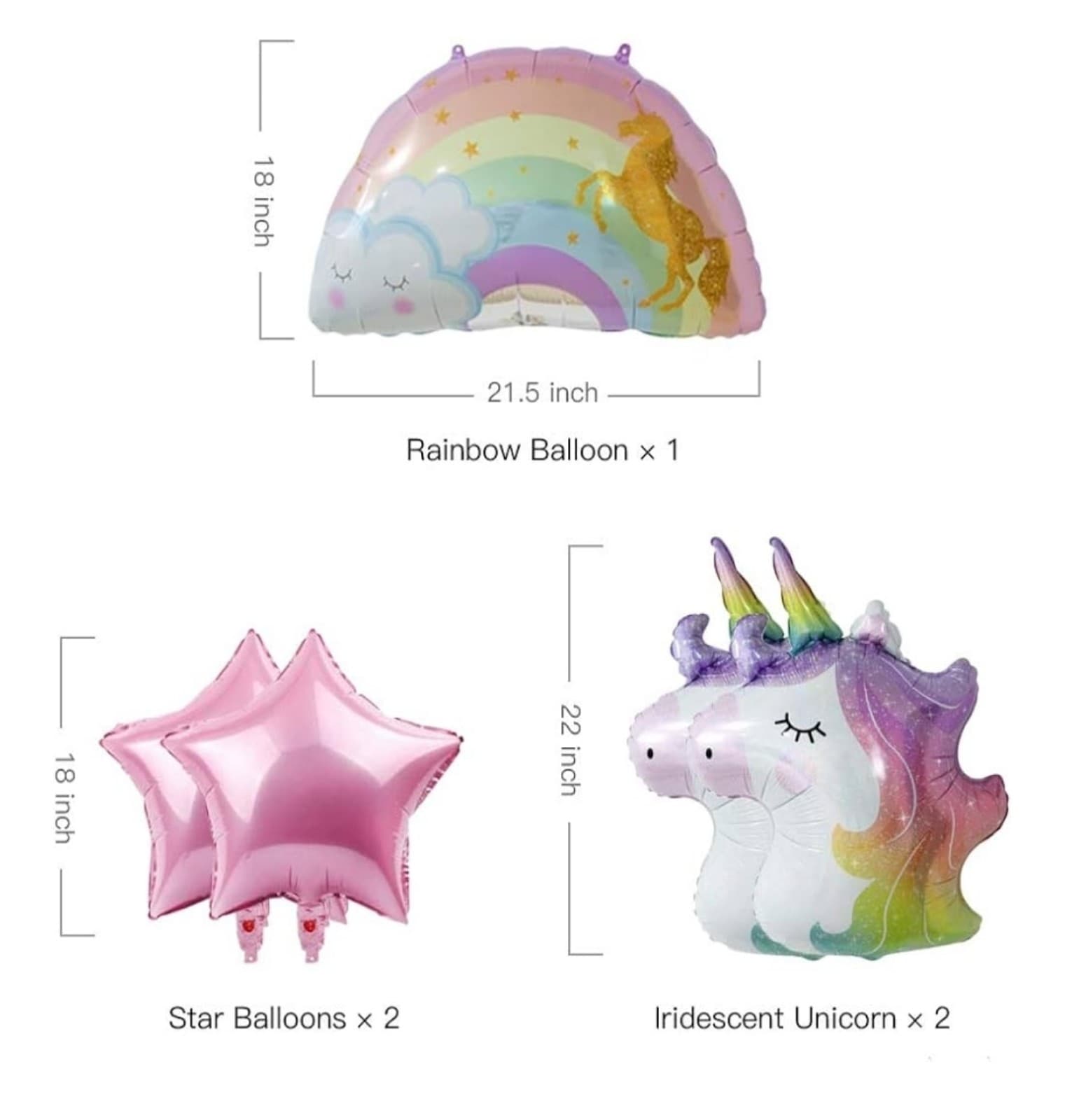 Unicorn 8th Birthday Decorations for Girls– Rainbow Unicorn Balloon Bouquet - Thumbnail 3