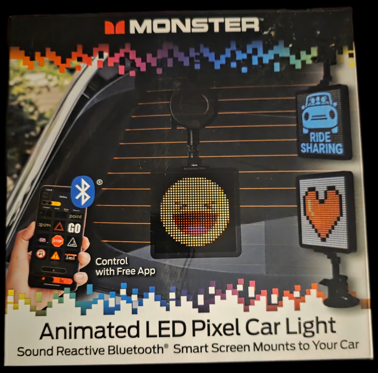 Smart Pixel Display Screen for Cars, App Controlled Custom LED Text Pattern - Image 1