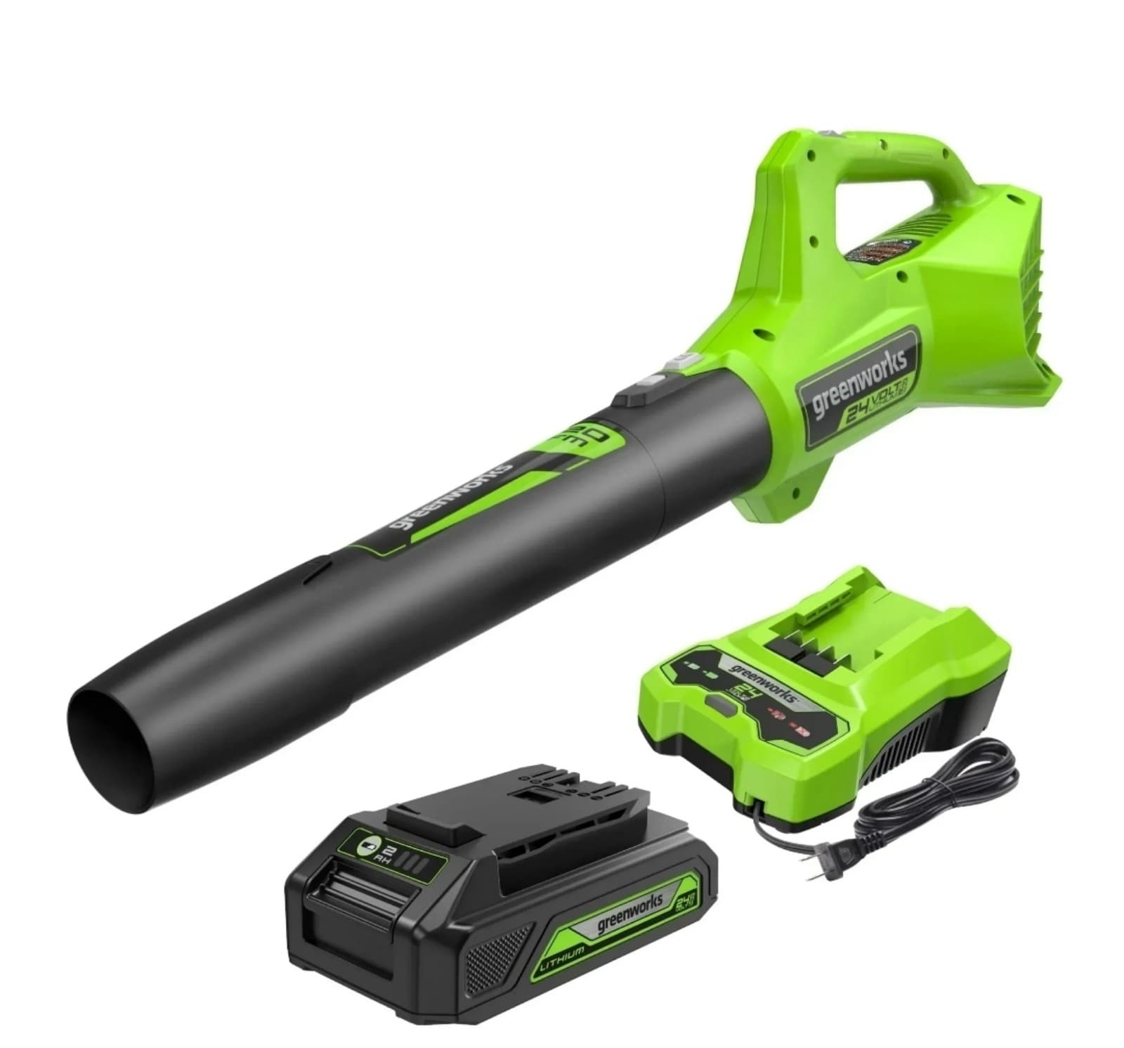 Greenworks 24V Cordless Axial Blower (90 Mph / 320 Cfm) with 2Ah USB Battery - Image 1