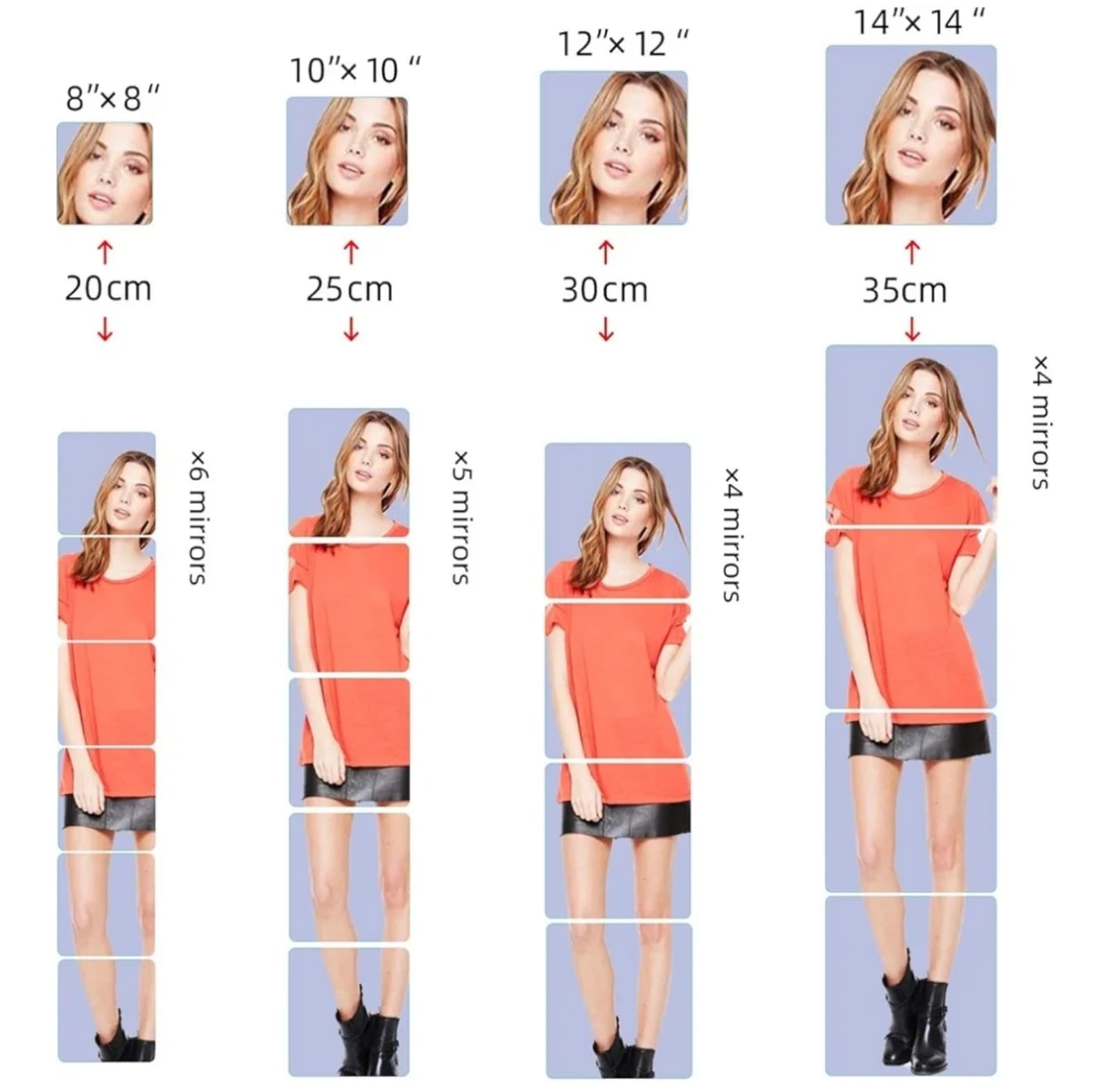 Self Adhesive Mirror 8 x 12 Inch Flexible Mirror Unbreakable - Thumbnail 3