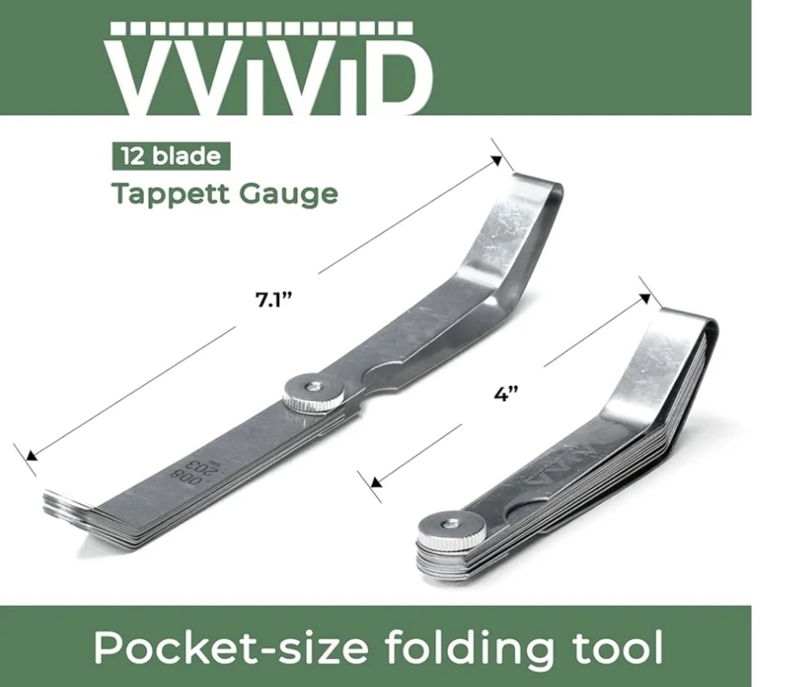 Tappet Gauge 4 Inch Blades Dual Marked Metric & Imperial - Thumbnail 2