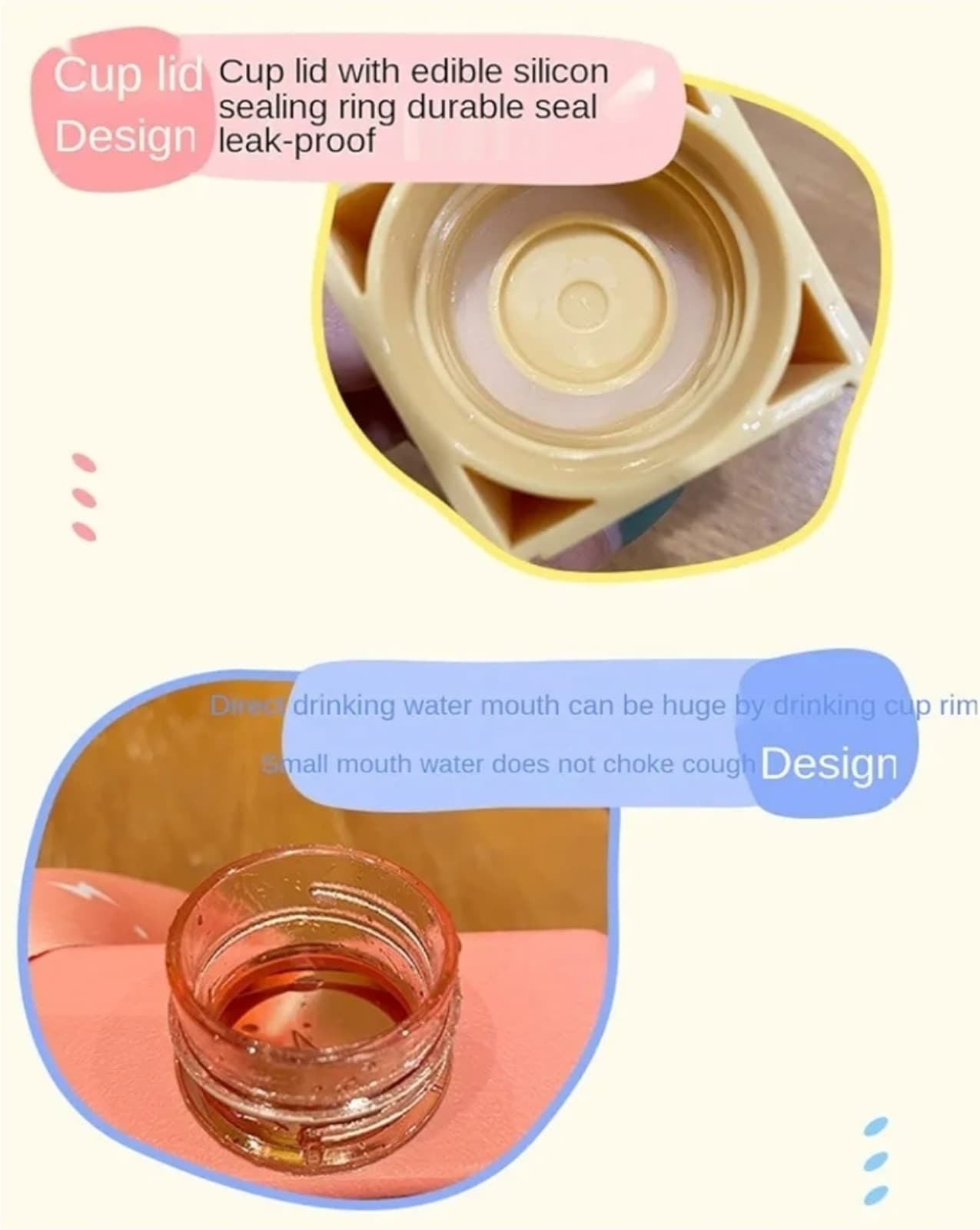 Kawaii Water Bottle Square Flat ins Wind Sports Strap Lanyard Water Bottle Cute - Thumbnail 4