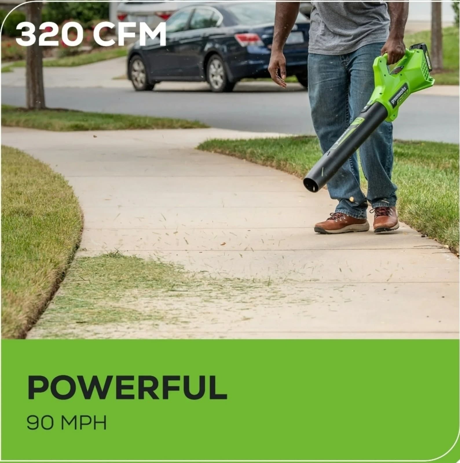 Greenworks 24V Cordless Axial Blower (90 Mph / 320 Cfm) with 2Ah USB Battery - Thumbnail 4