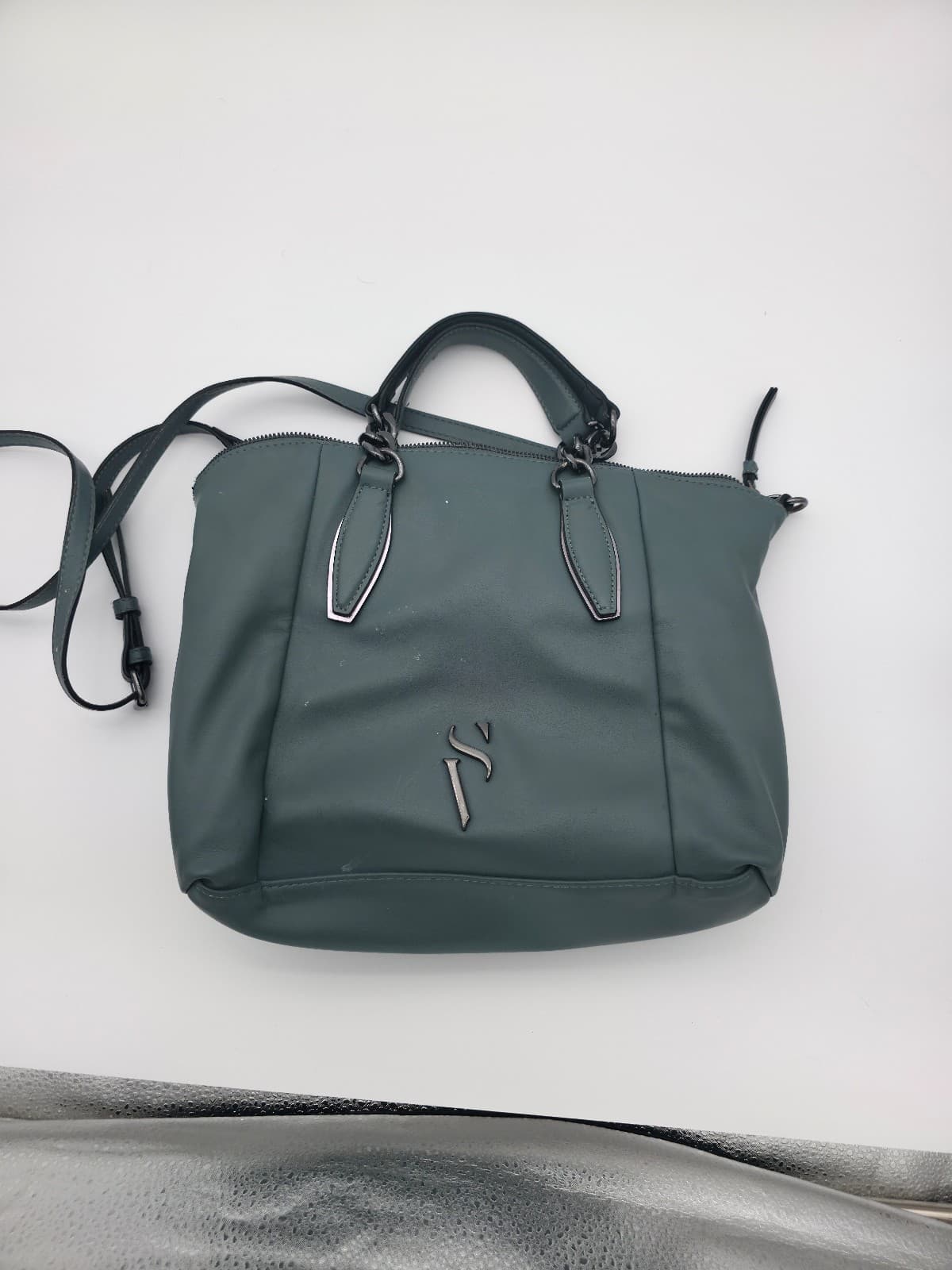 Simply Vera Wang Graham Soft Satchel Bag Handbag Purse - Dark Grey - Image 1