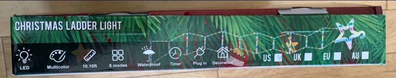 Christmas Santa & Ladder 10ft Multi-Colored Lighted Ladder - Thumbnail 8