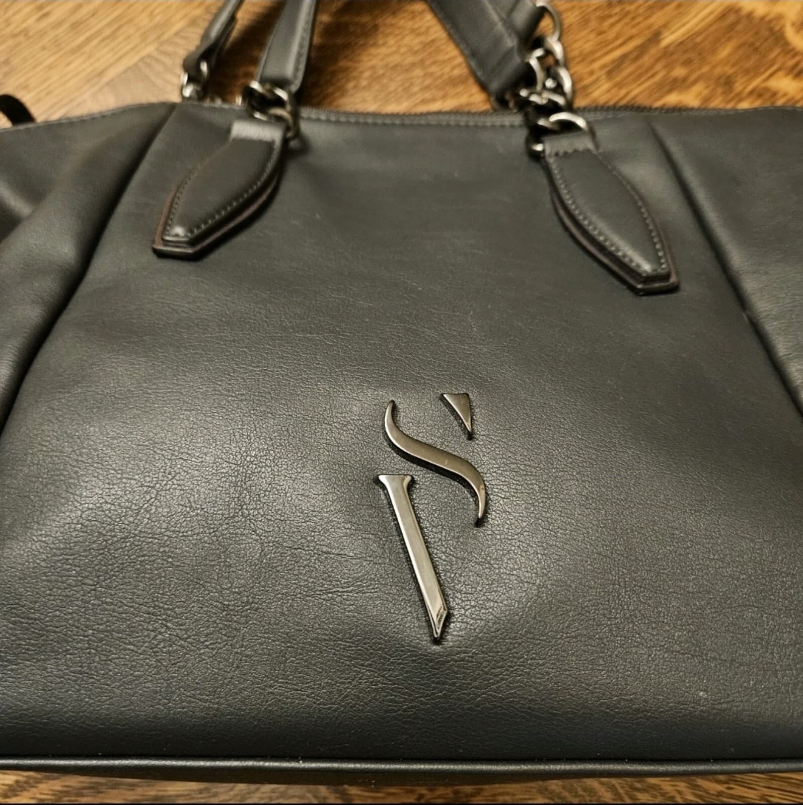 Simply Vera Wang Graham Soft Satchel Bag Handbag Purse - Dark Grey - Thumbnail 2