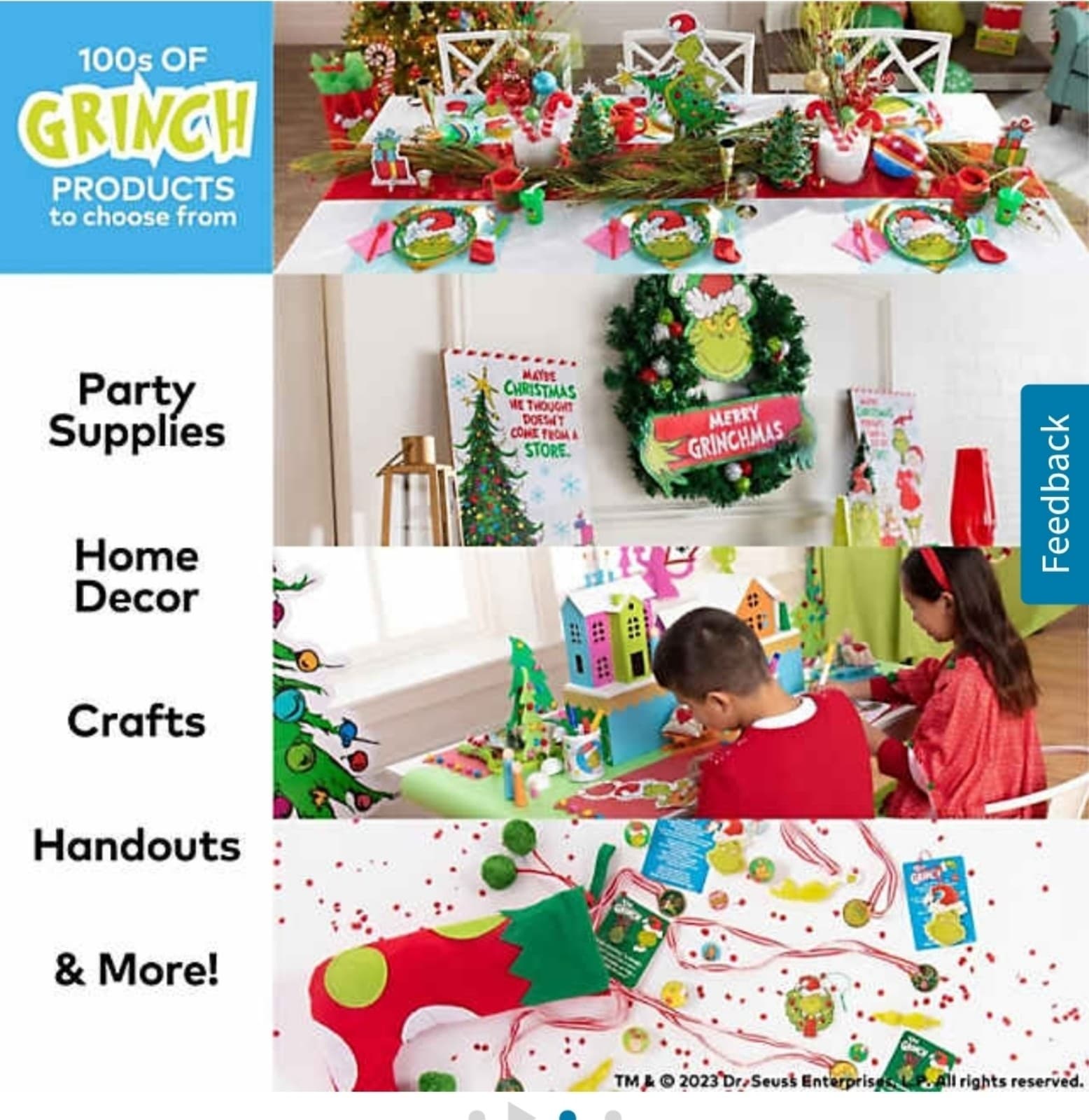 Grinch Christmas Cardstock Bingo Game for 16 - Thumbnail 2