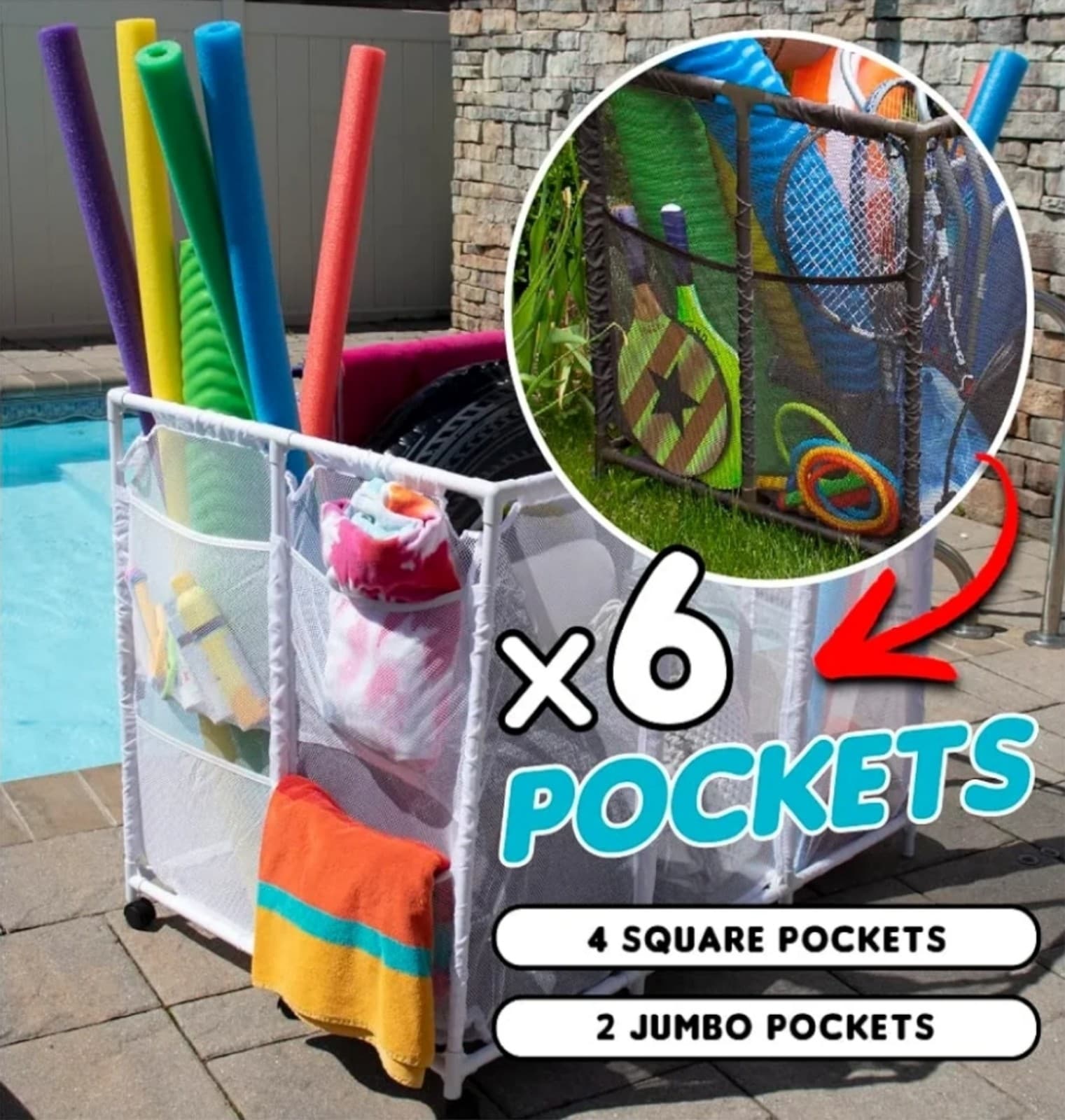 Pool Noodles Holder, Toys, Floats, Balls and Floats Equipment - Thumbnail 5