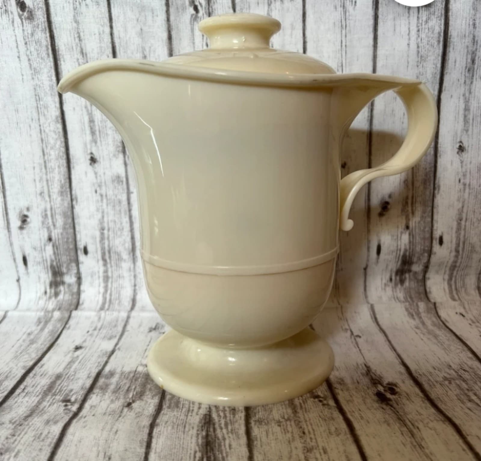 Vintage JSNY Glass Lined Insulated Cream Color Pitcher - Image 1