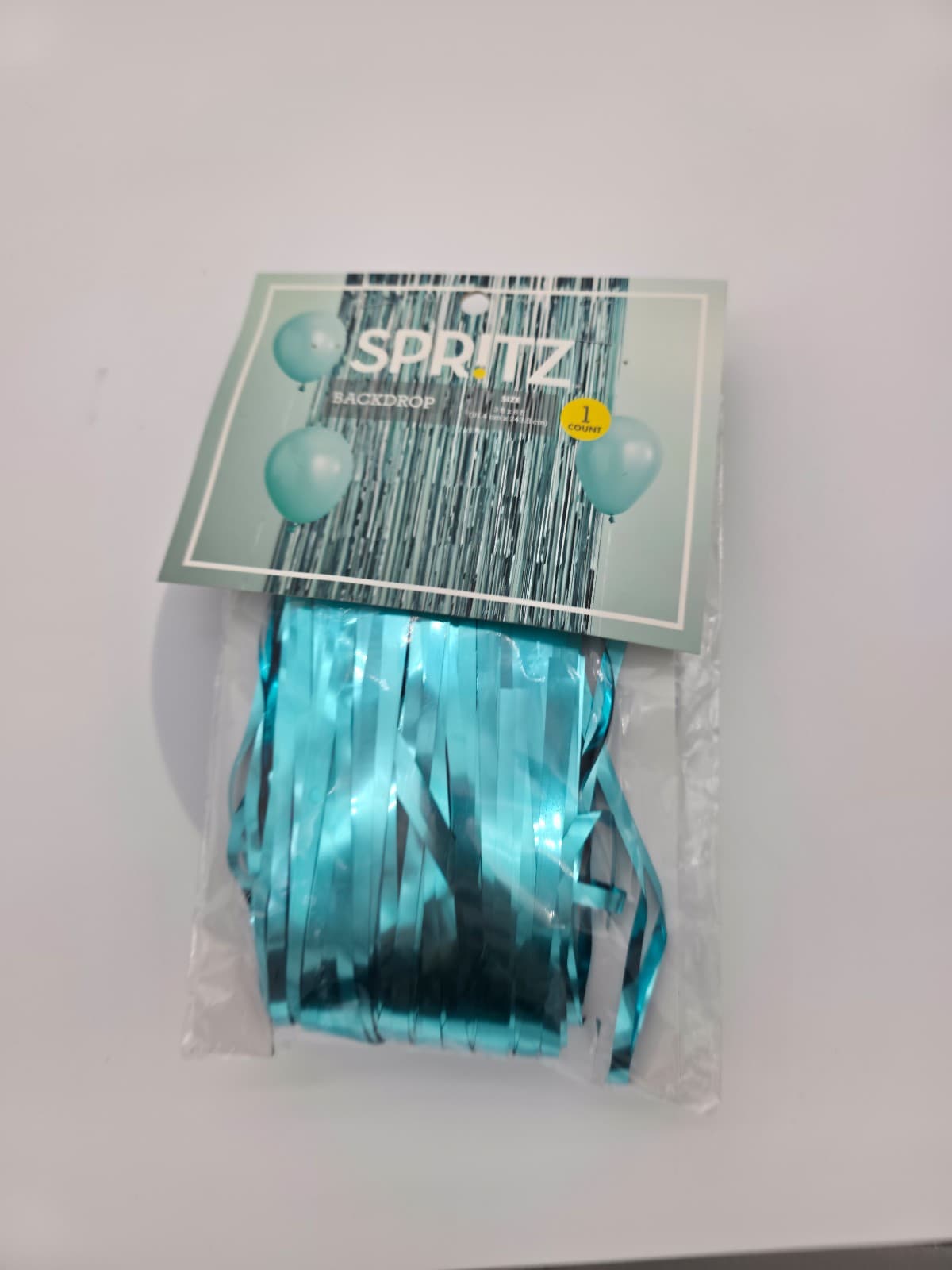 Fringe Backdrop Teal-Spritz™ 3' x 8' ft. - Image 1