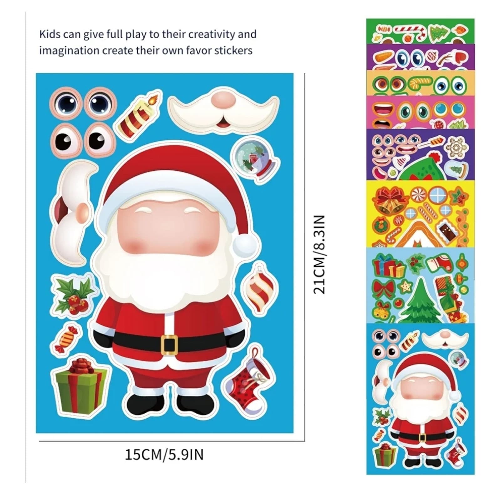 Christmas Stickers for kids,Christmas Party Favors,Christmas Game for Crafts - Thumbnail 3