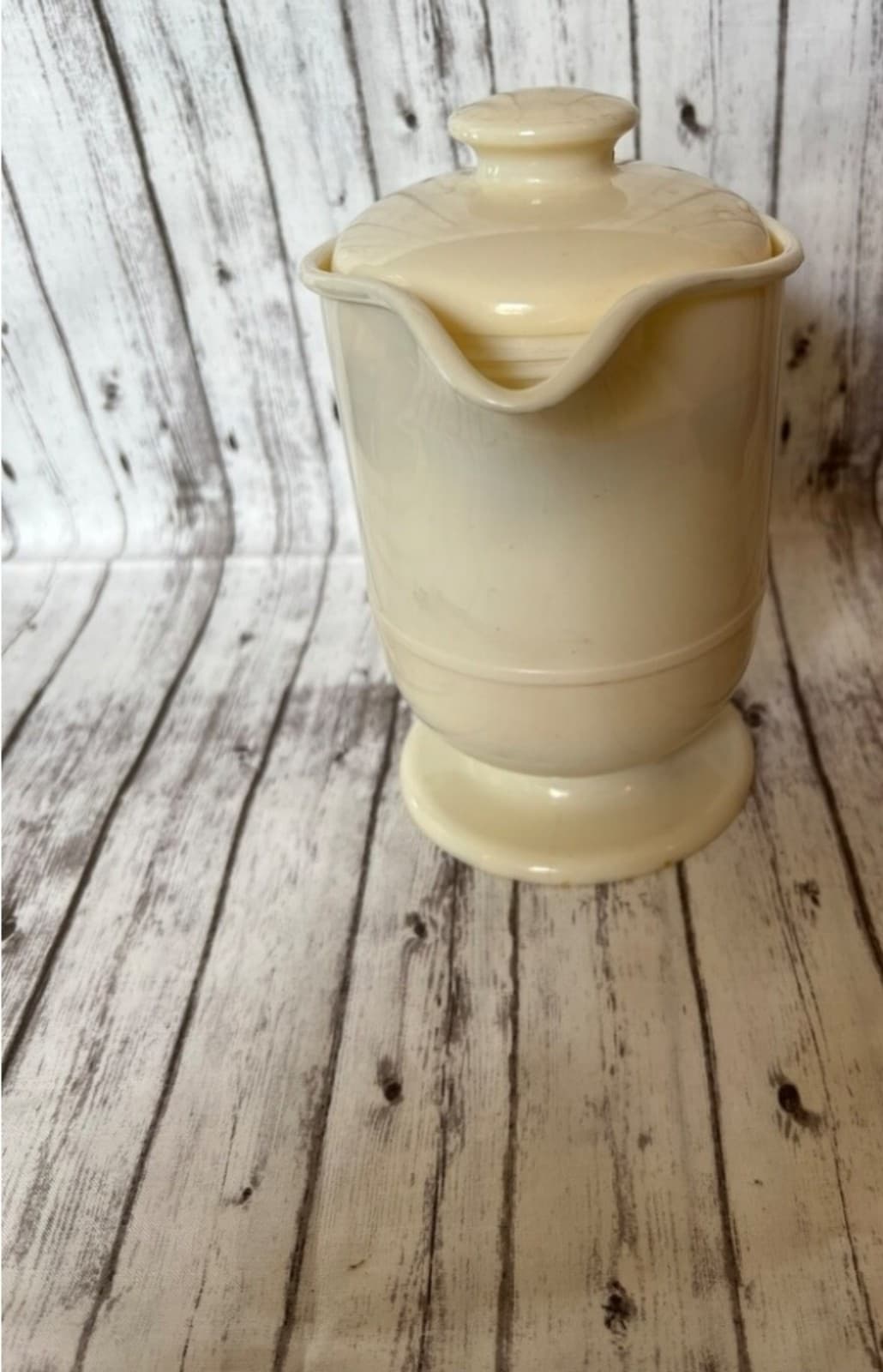 Vintage JSNY Glass Lined Insulated Cream Color Pitcher - Thumbnail 2