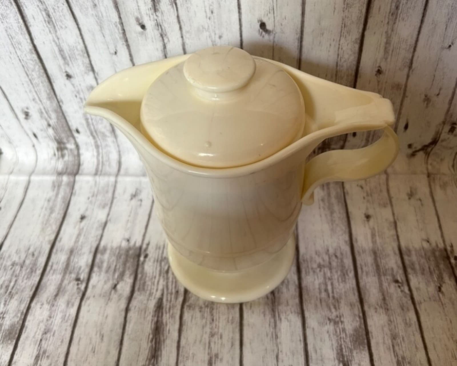 Vintage JSNY Glass Lined Insulated Cream Color Pitcher - Thumbnail 6