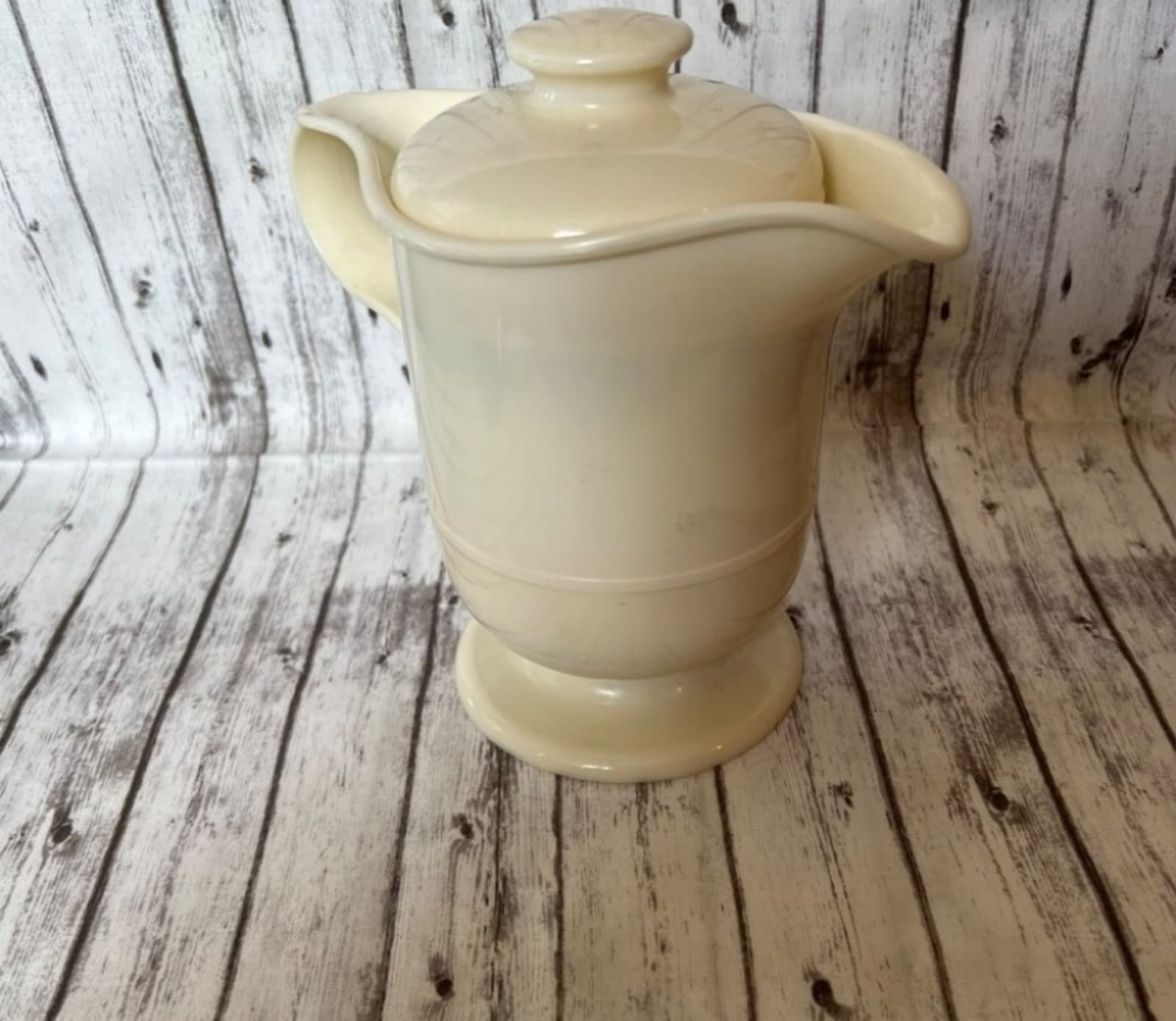 Vintage JSNY Glass Lined Insulated Cream Color Pitcher - Thumbnail 5