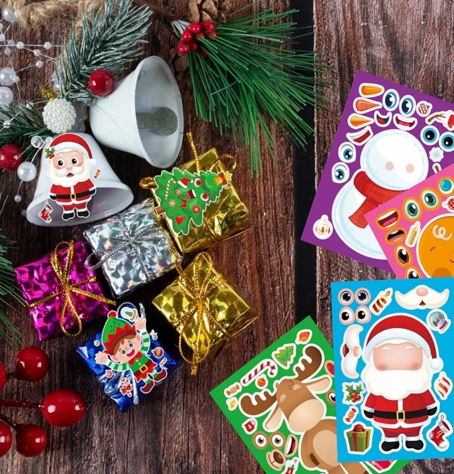 Christmas Stickers for kids,Christmas Party Favors,Christmas Game for Crafts - Thumbnail 6
