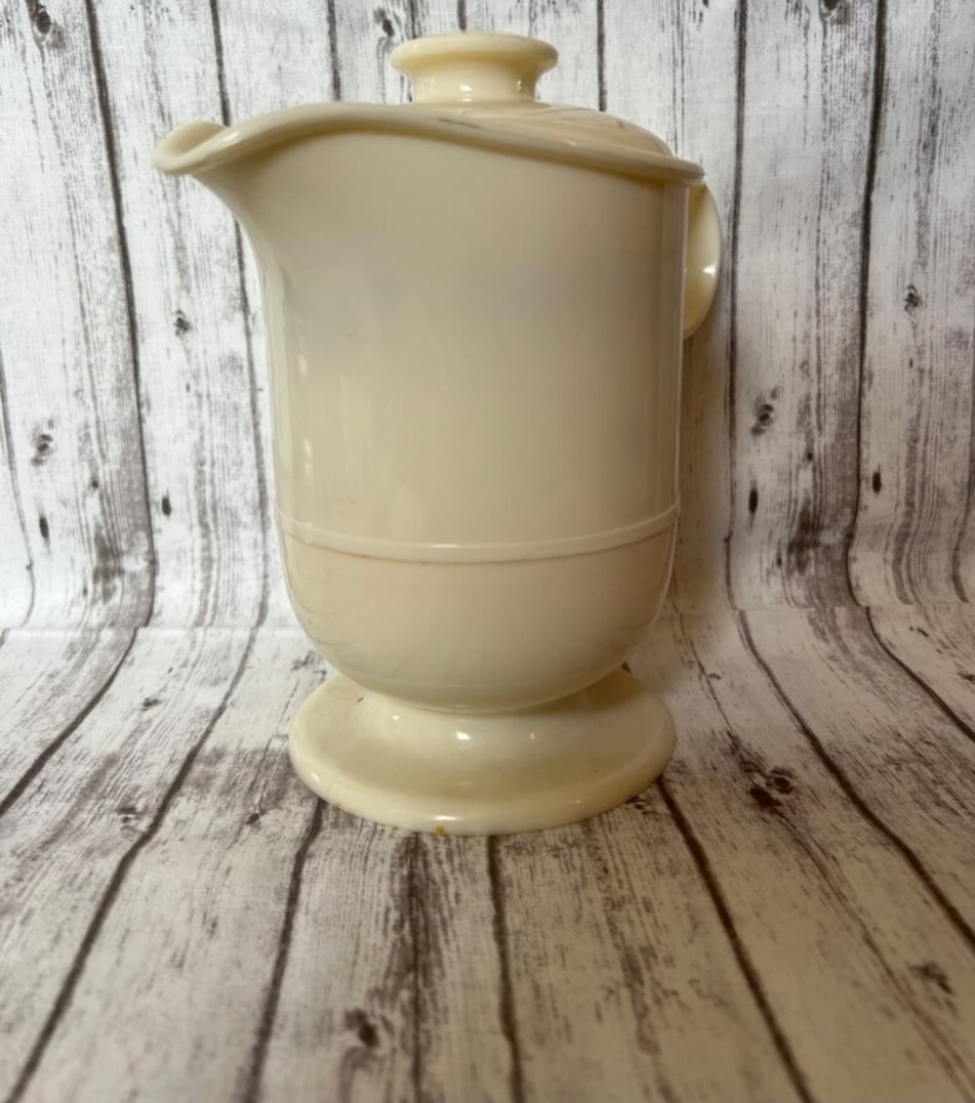 Vintage JSNY Glass Lined Insulated Cream Color Pitcher - Thumbnail 4