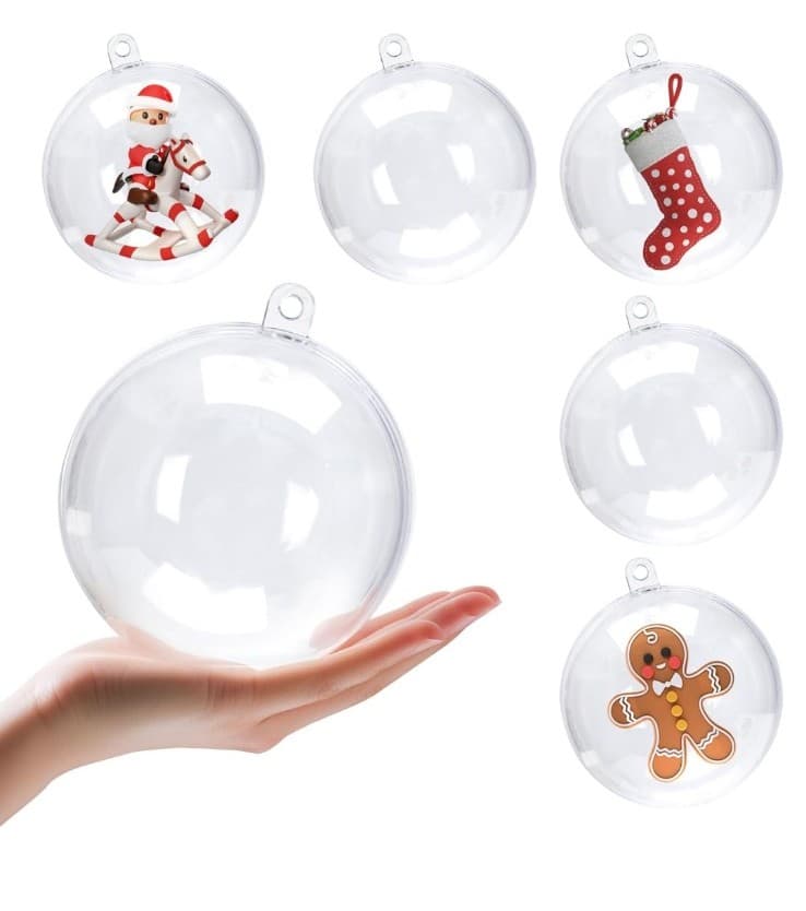 Plastic Clear Plastic Ornaments Balls Fillable Wedding Christmas Balls - Image 1