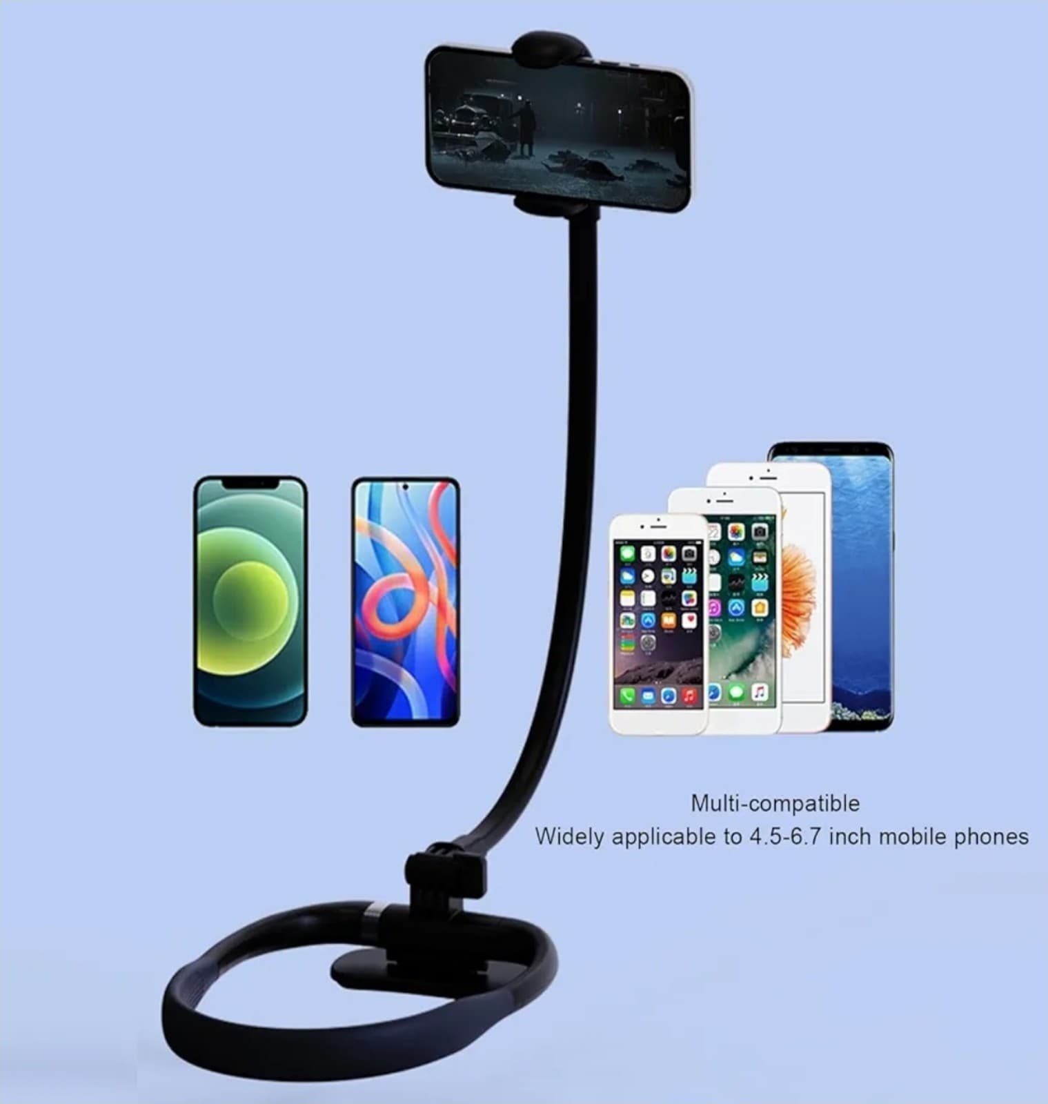 Neck Cell Phone Holder, Hand Flexible Gooseneck Phone Holder Multi-Functional - Thumbnail 2