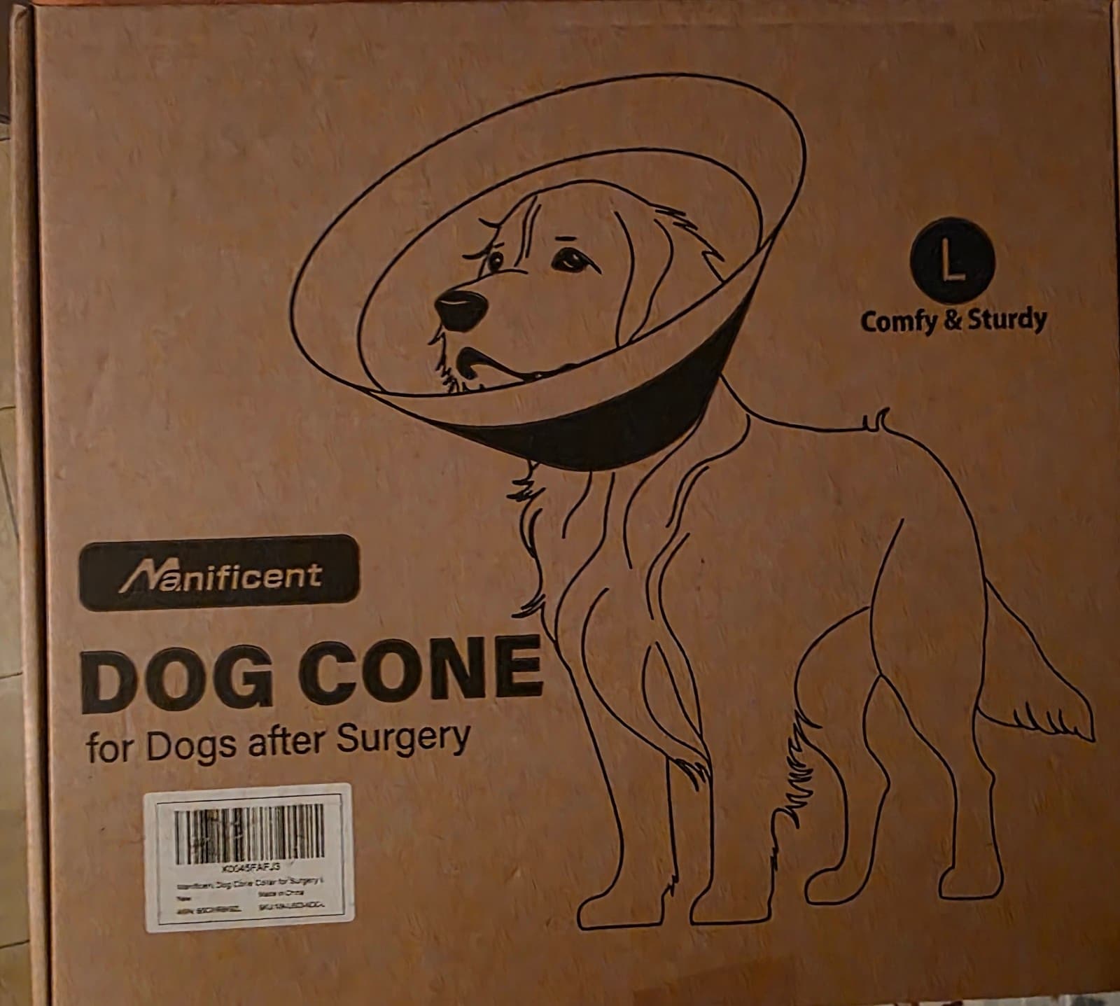 Dog Cone Collar for Large Dogs After Surgery, Mesh PVC Window - Thumbnail 5