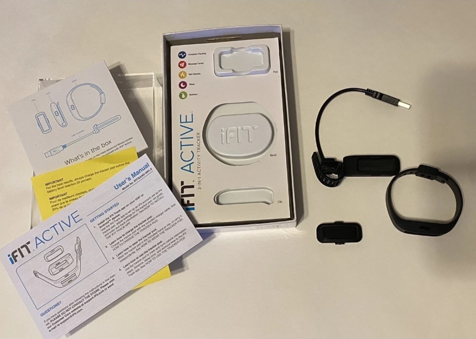 iFit Active 3 in 1 Fitness Activity Tracker Arm Wrist Band Charger - Thumbnail 2