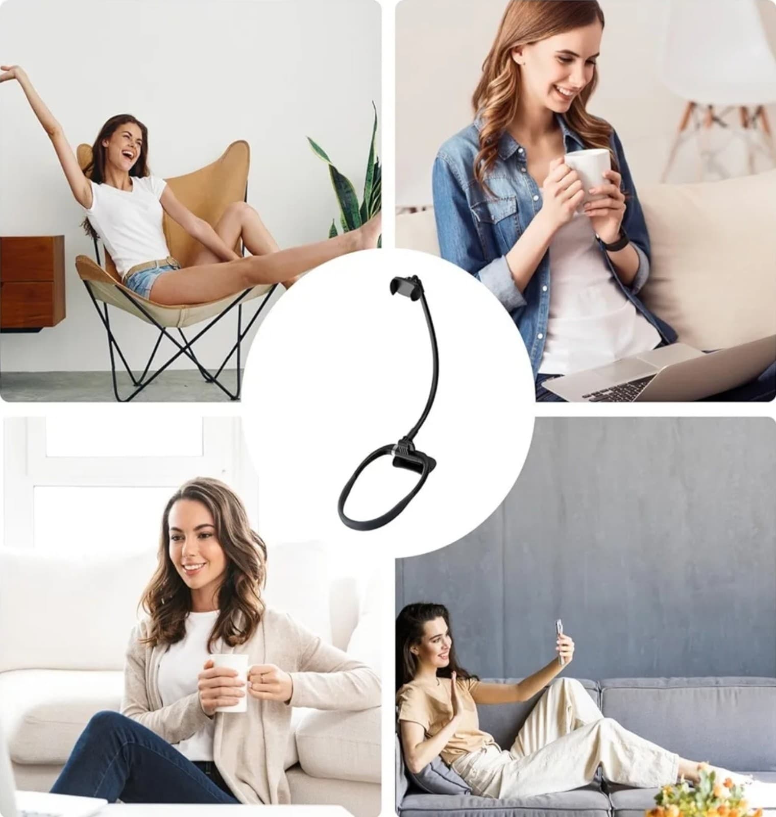 Neck Cell Phone Holder, Hand Flexible Gooseneck Phone Holder Multi-Functional - Thumbnail 7