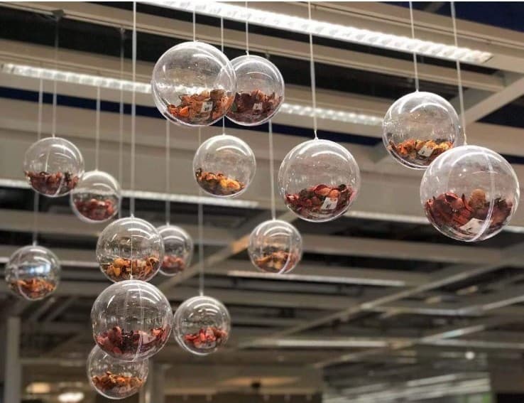 Plastic Clear Plastic Ornaments Balls Fillable Wedding Christmas Balls - Thumbnail 6