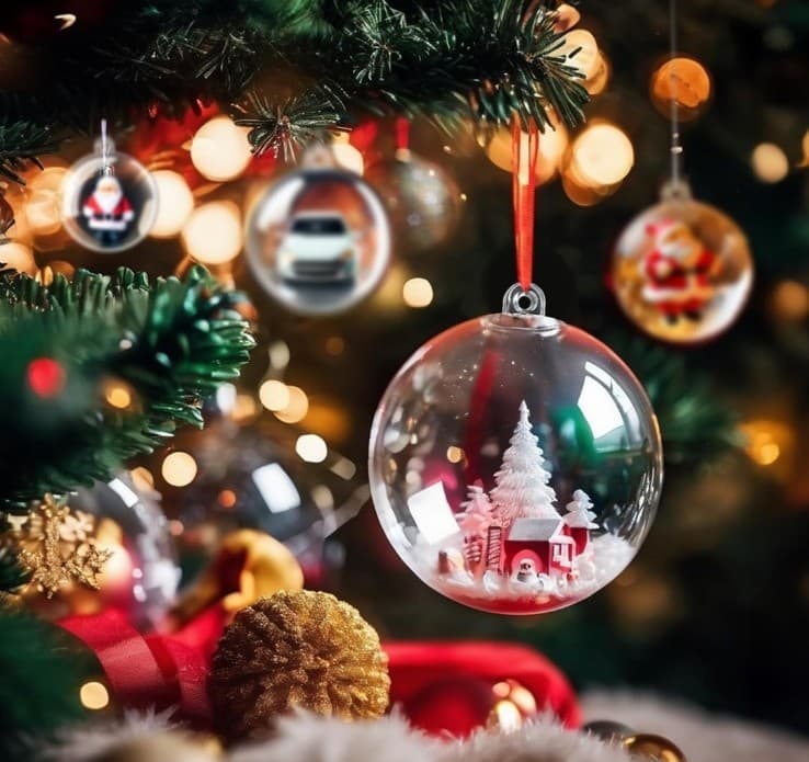 Plastic Clear Plastic Ornaments Balls Fillable Wedding Christmas Balls - Thumbnail 3