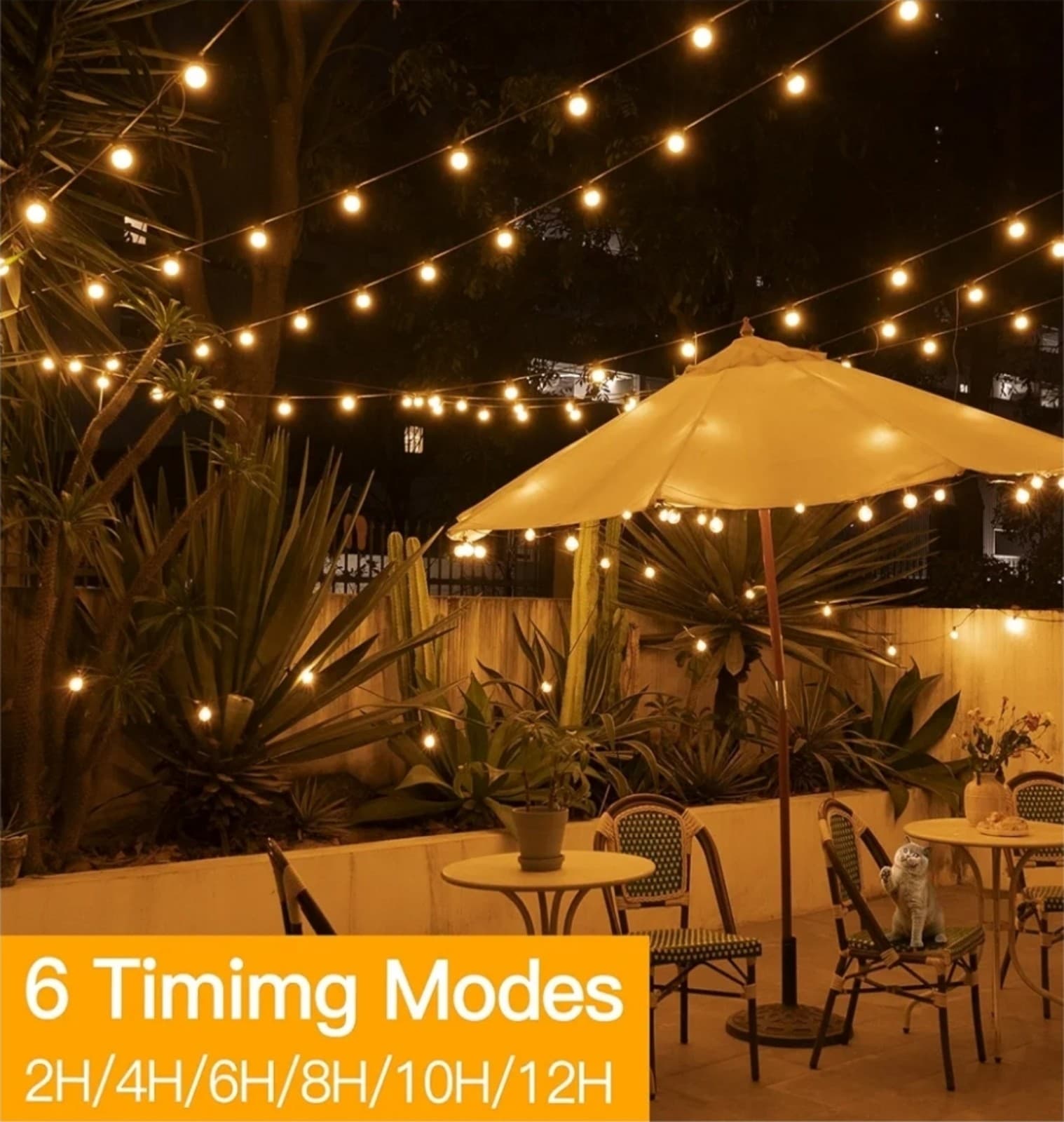 Outdoor Timer for Lights with Dusk to Dawn,3-Prong Outlets Power Switch Waterpro - Thumbnail 3