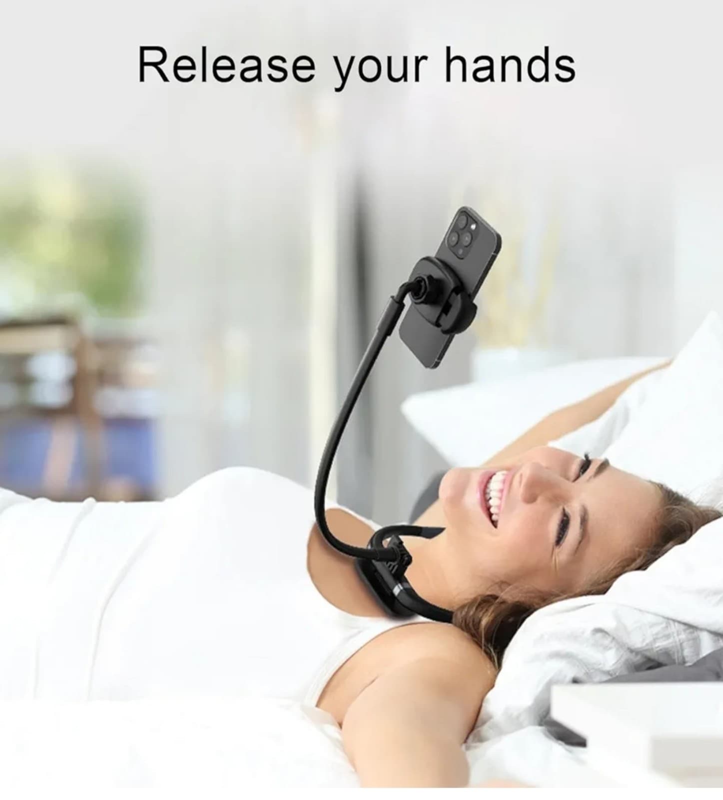 Neck Cell Phone Holder, Hand Flexible Gooseneck Phone Holder Multi-Functional - Thumbnail 5