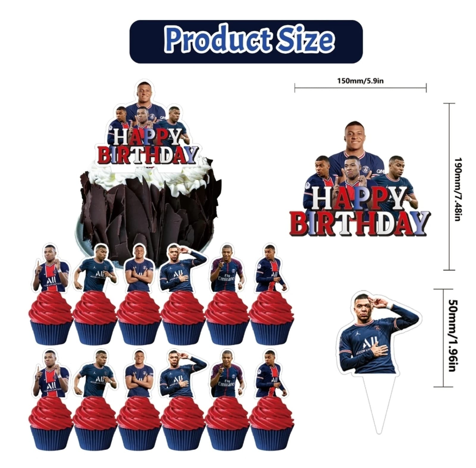 Kylian Soccer Theme Birthday Decorations 82pcs - Thumbnail 3