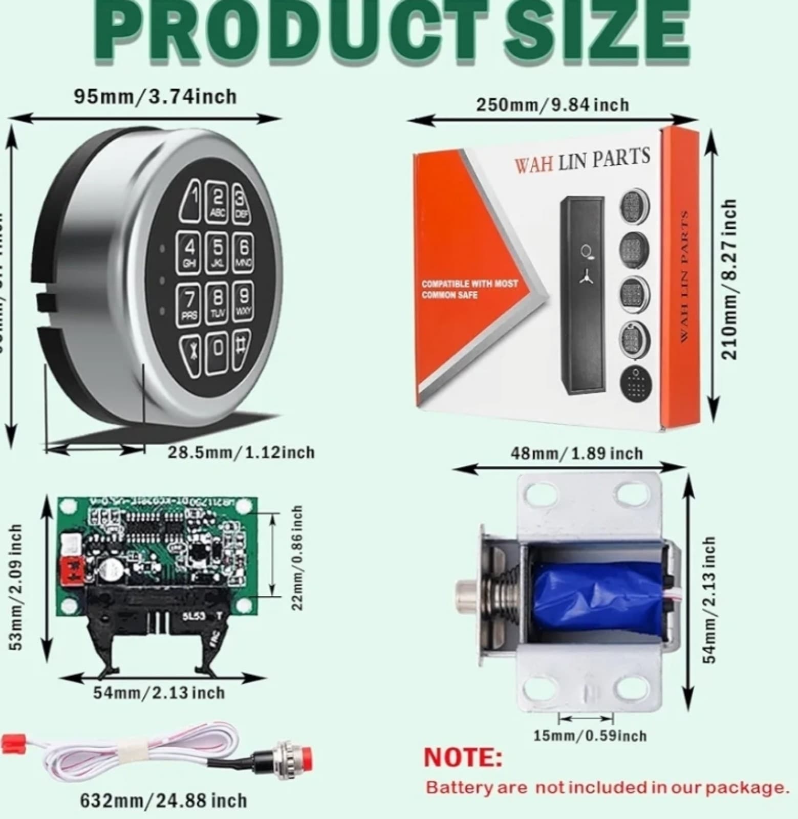 Gun Safe Lock Replacement with Solenoid Lock High Security Chrome Digital Keypad - Thumbnail 2