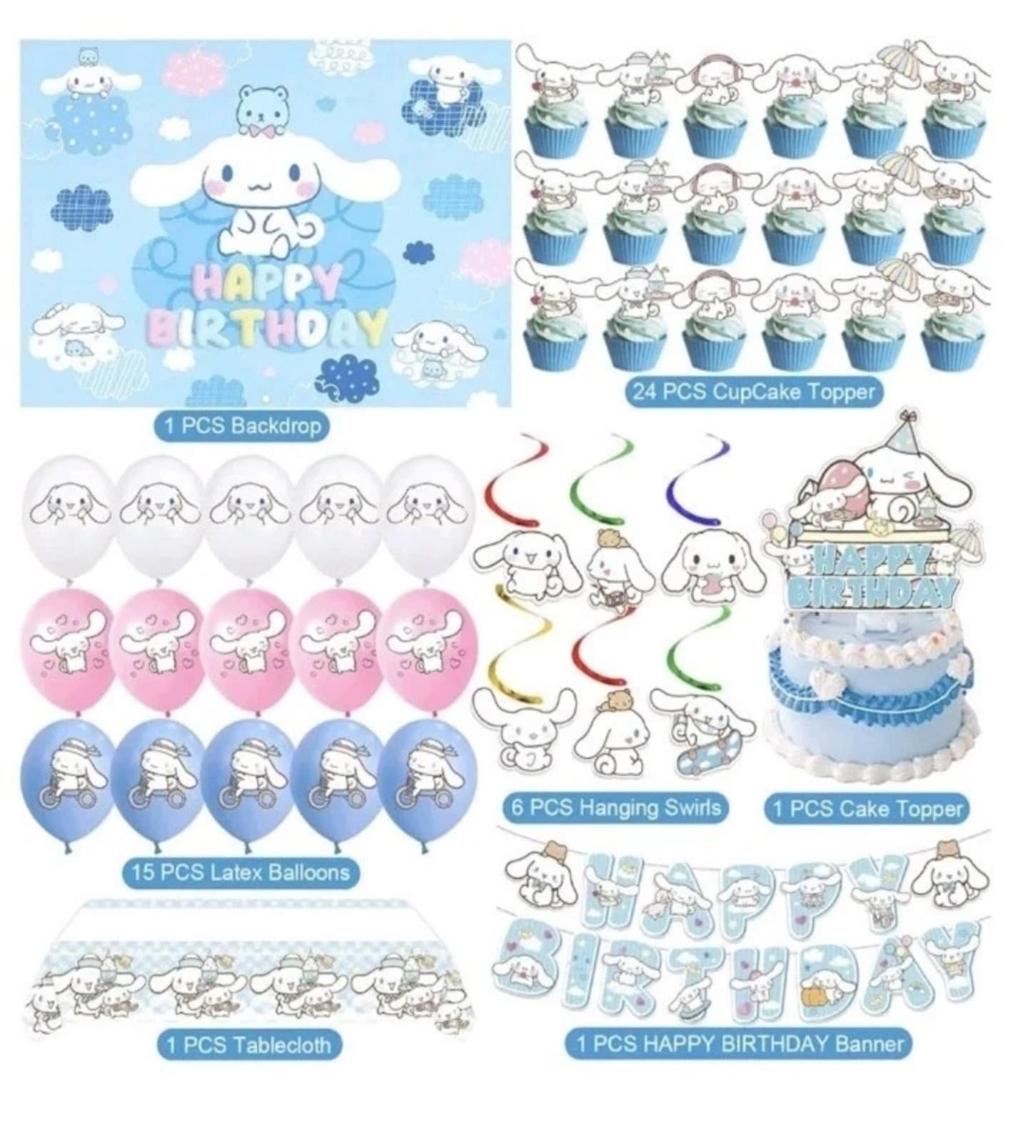 Cinnamoroll Birthday Part Supplies for 10 Guests - Thumbnail 3