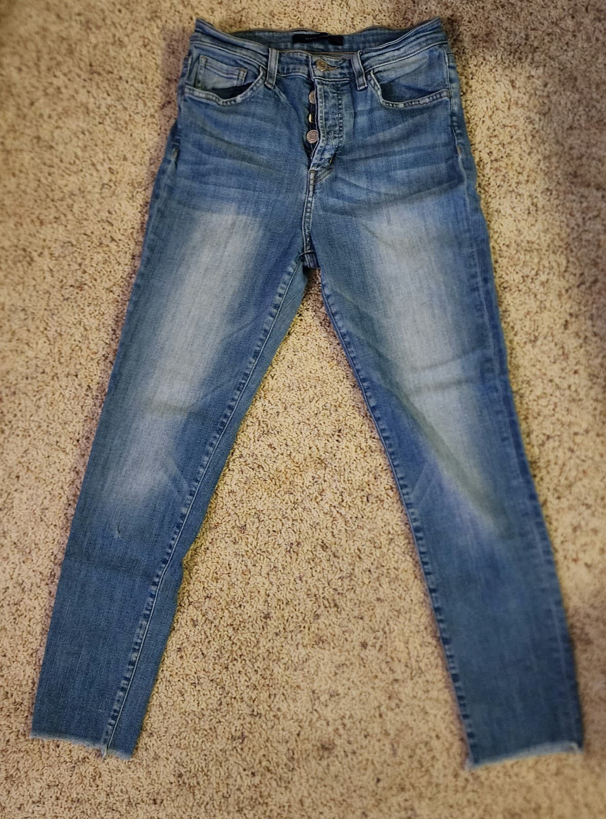 Flying Monkey Button Fly High Rise Ankle Skinny Jeans sz 27 - Image 1