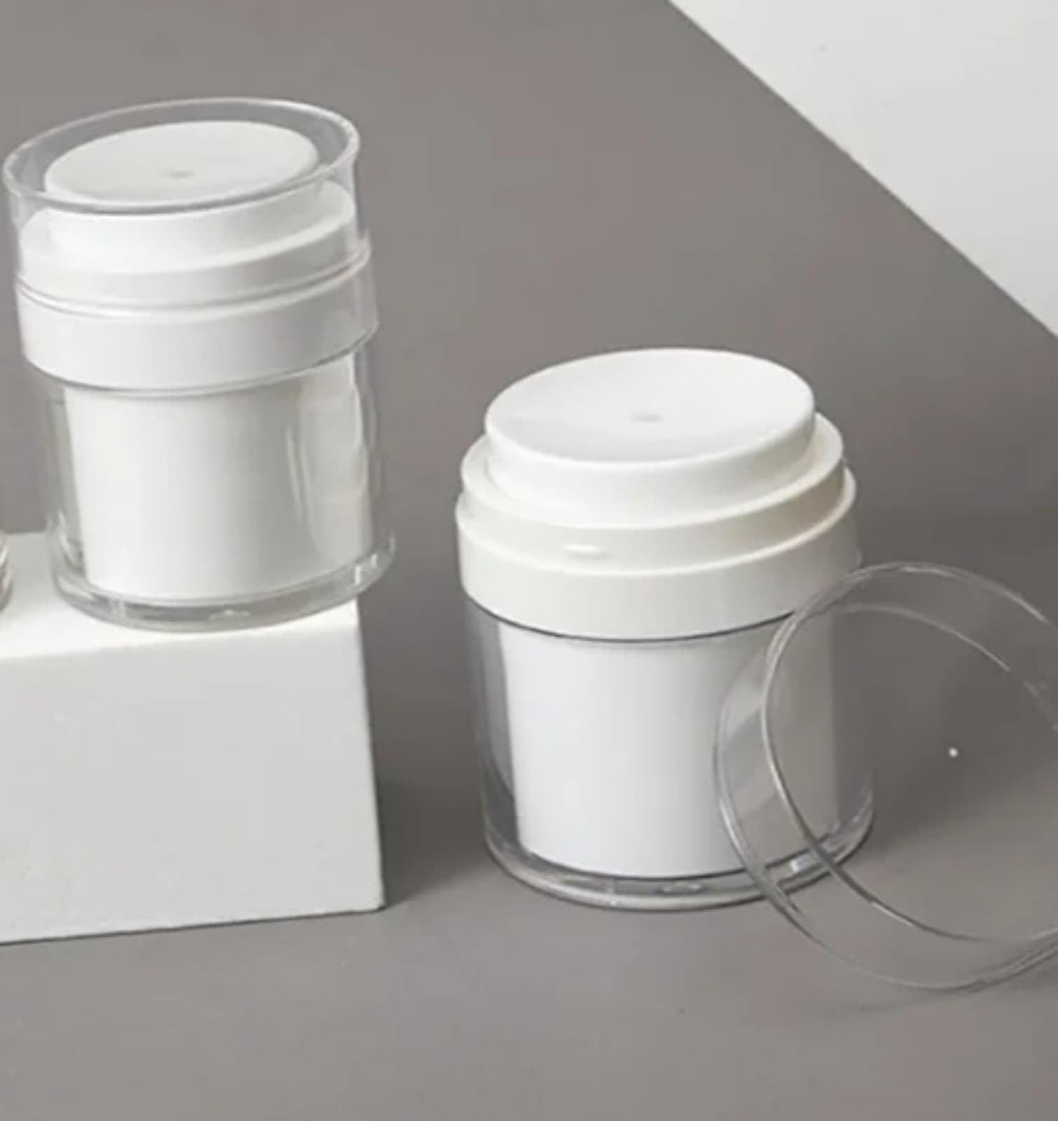 Airless Pump Dispenser Jar Travel-friendly Empty Containers for Moisturizer - Image 1